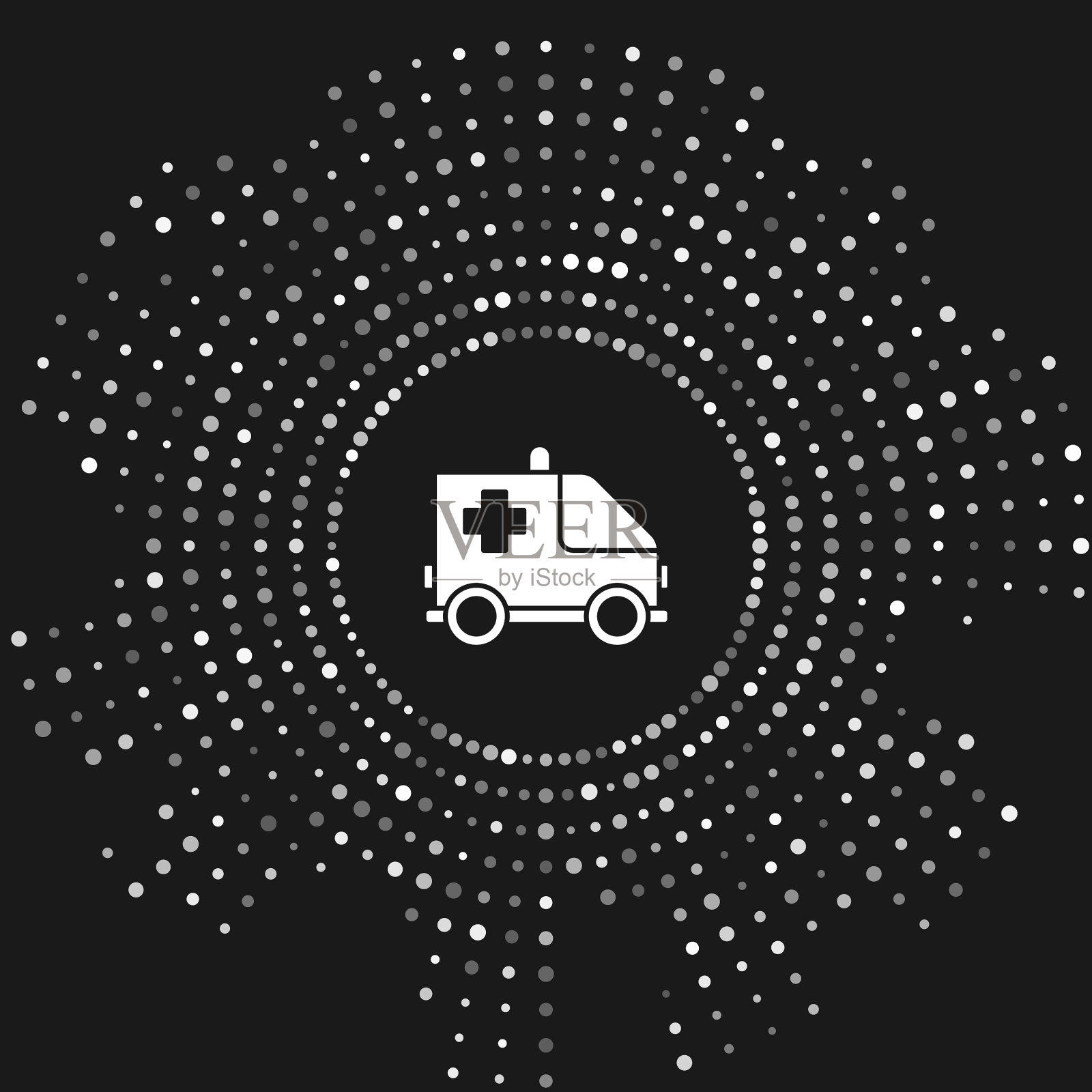 白色救护车和急救车图标隔离插画图片素材