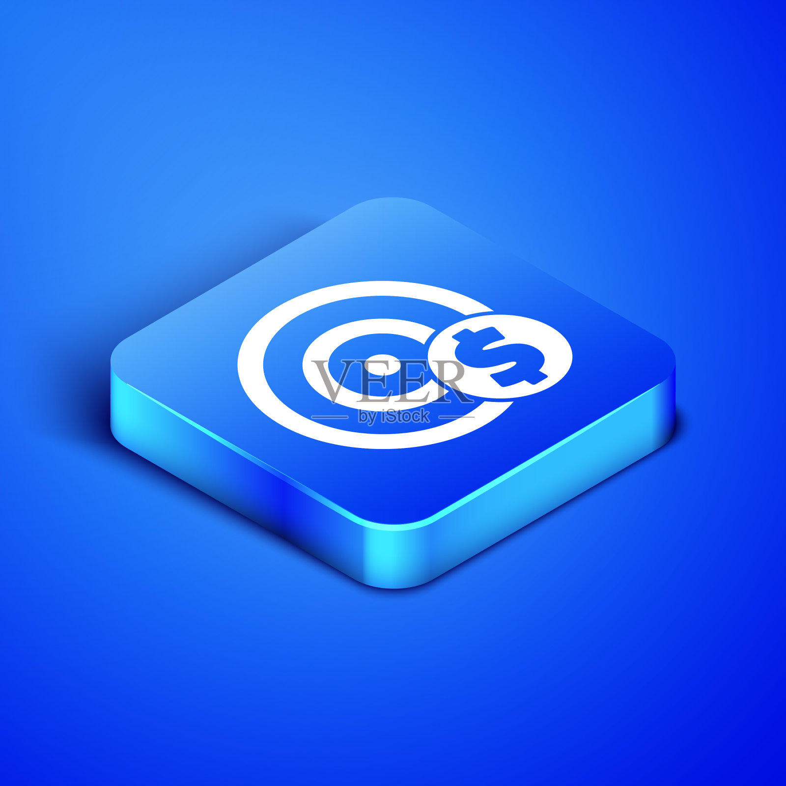 等距目标与美元符号图标孤立插画图片素材