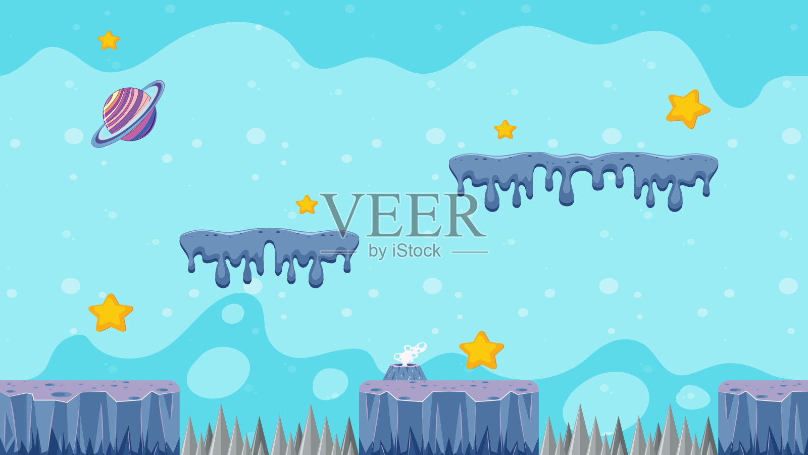 行星和星星的背景设计插画图片素材