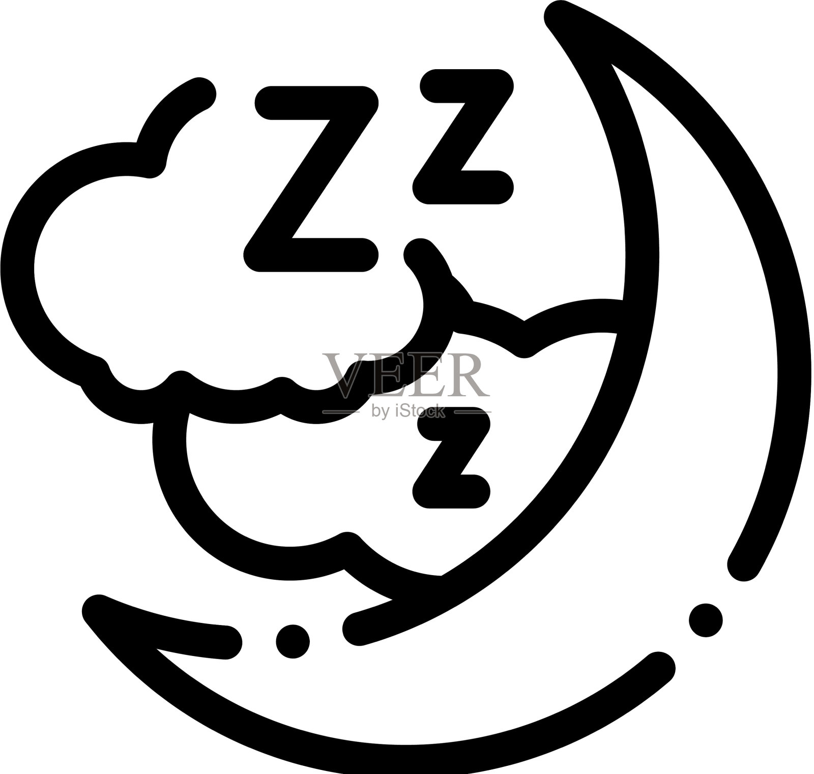 夜空与月亮的图标轮廓图标素材