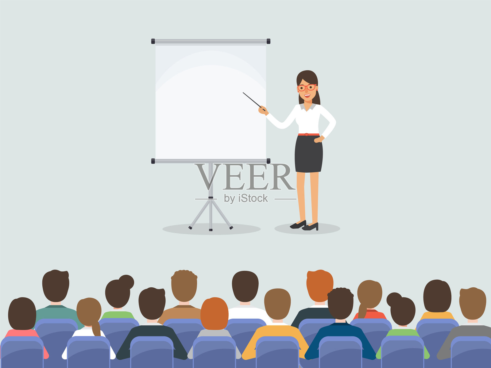 商务人士在会议室开会插画图片素材