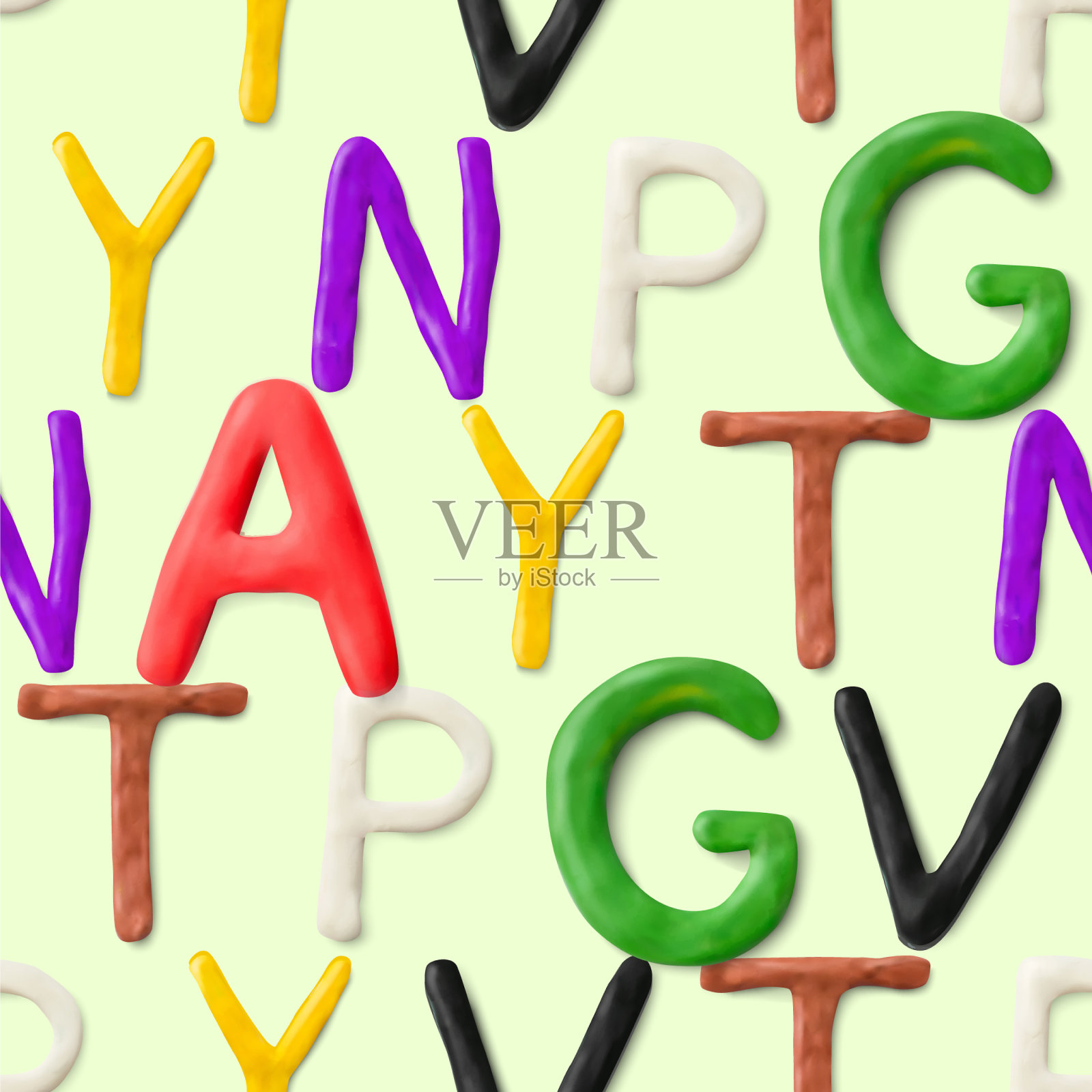 无缝图案与字母手工造型插画图片素材