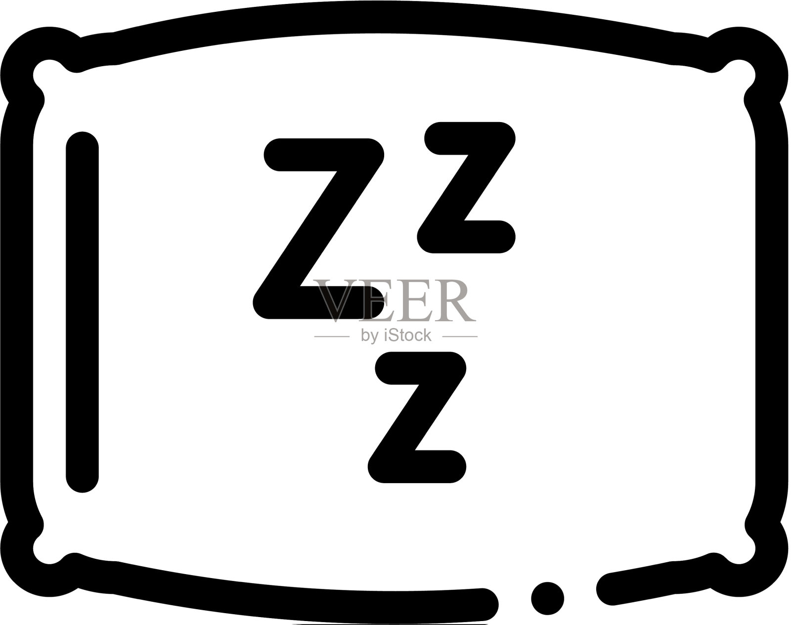 舒适的枕头睡觉图标轮廓图标素材