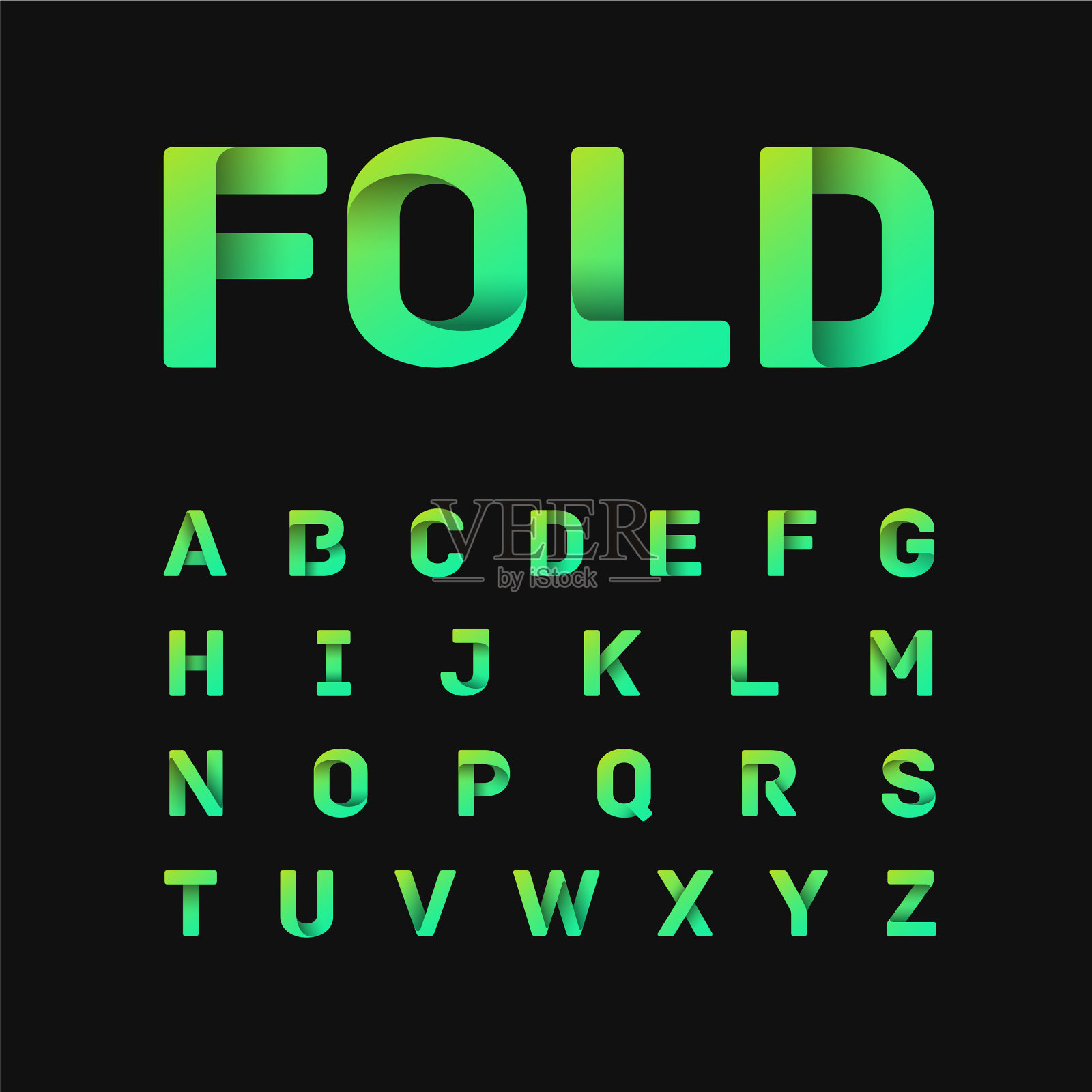 绿色paperfold排版插画图片素材