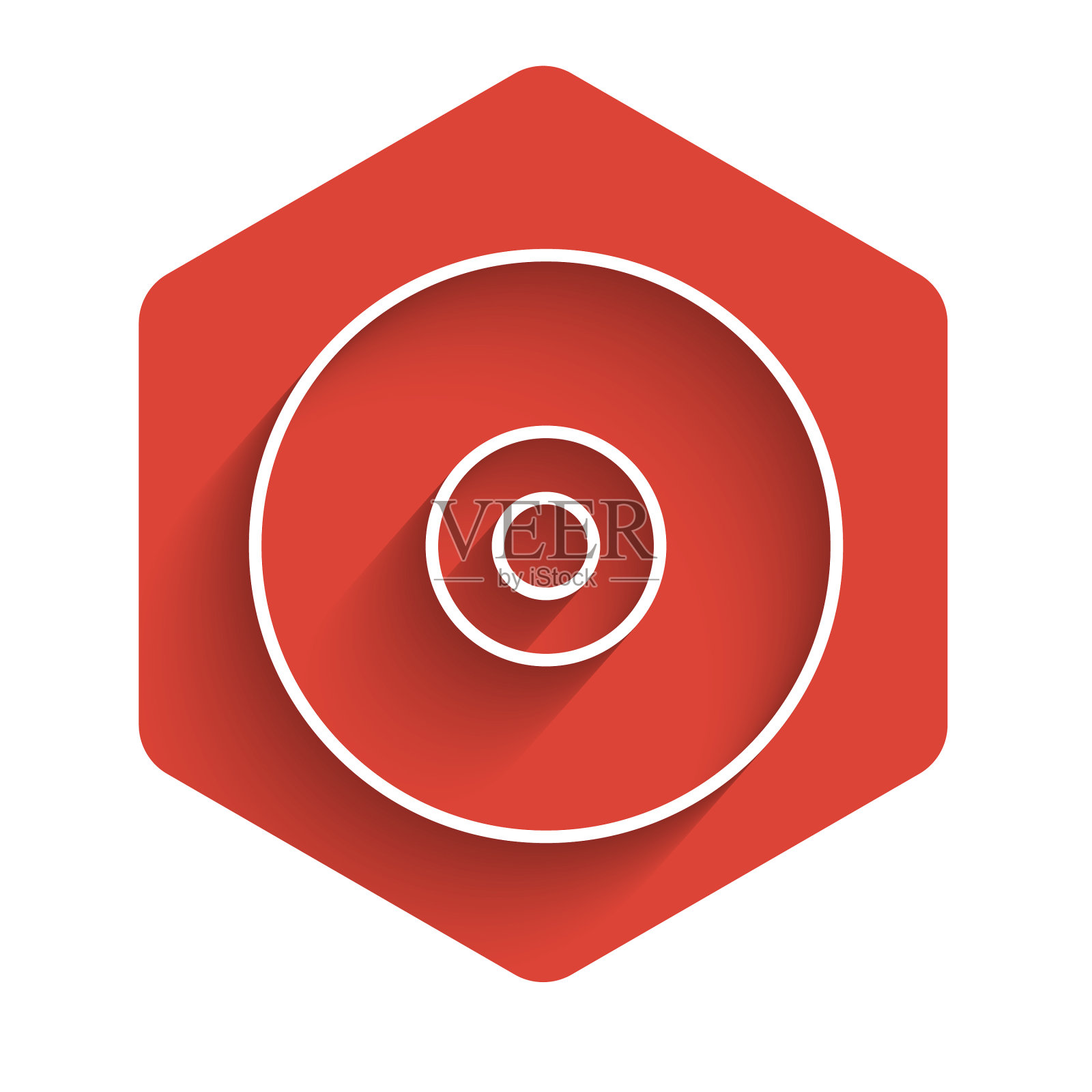 白线CD或DVD光盘图标与长隔离图标素材