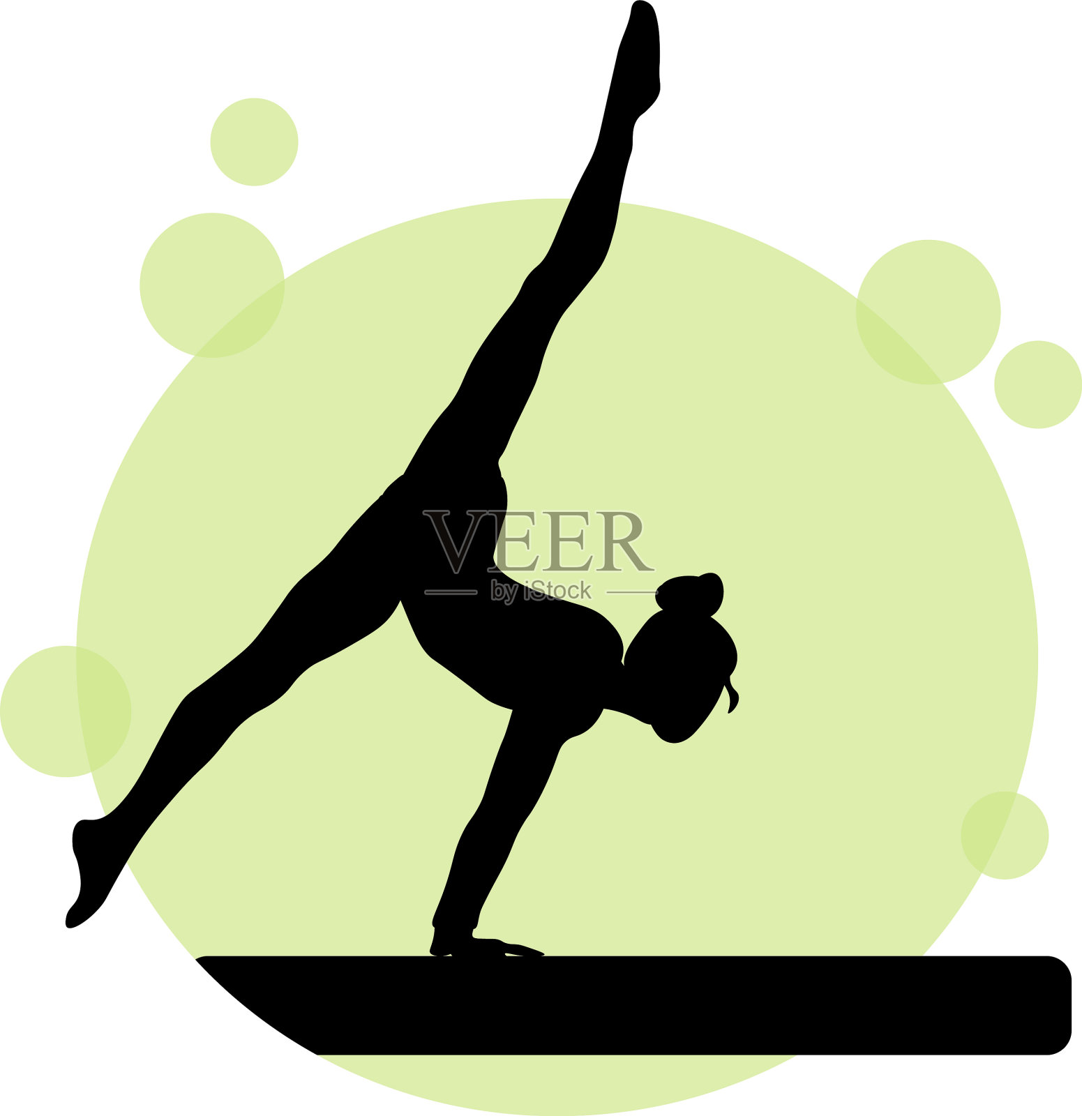 小女孩体操剪影运动项目设计元素图片