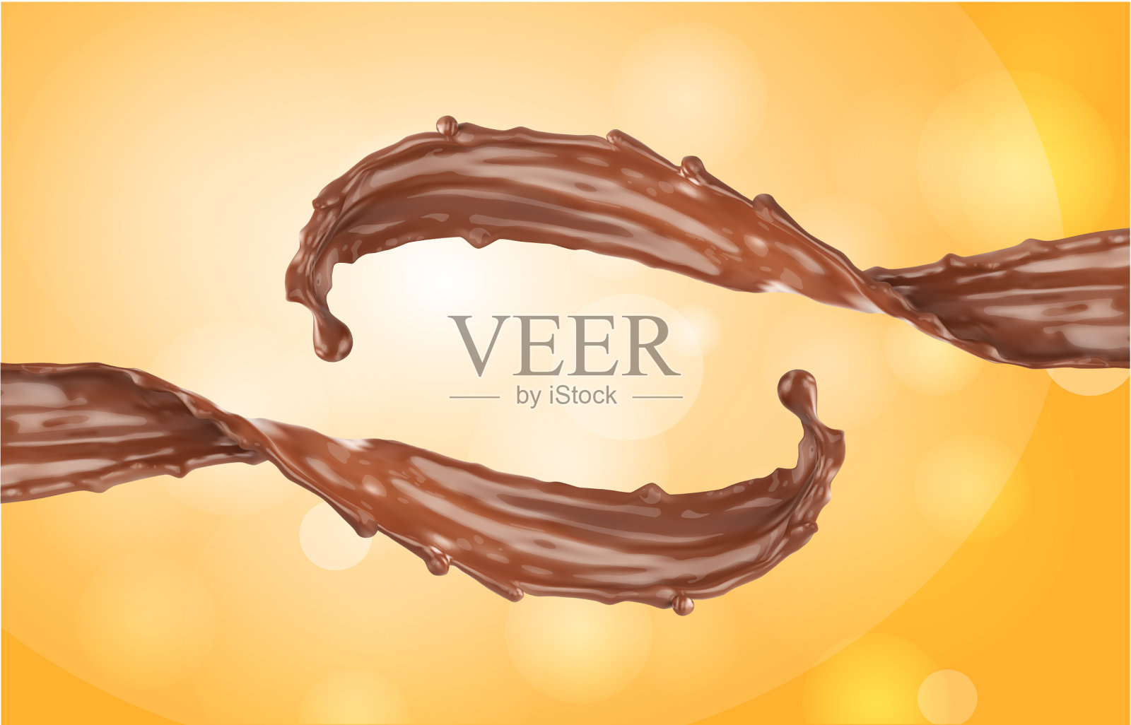 巧克力洒在橘子上插画图片素材