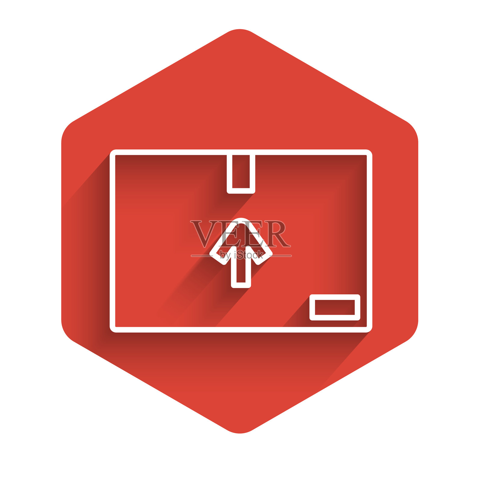 白色线纸板箱与交通标志图标插画图片素材