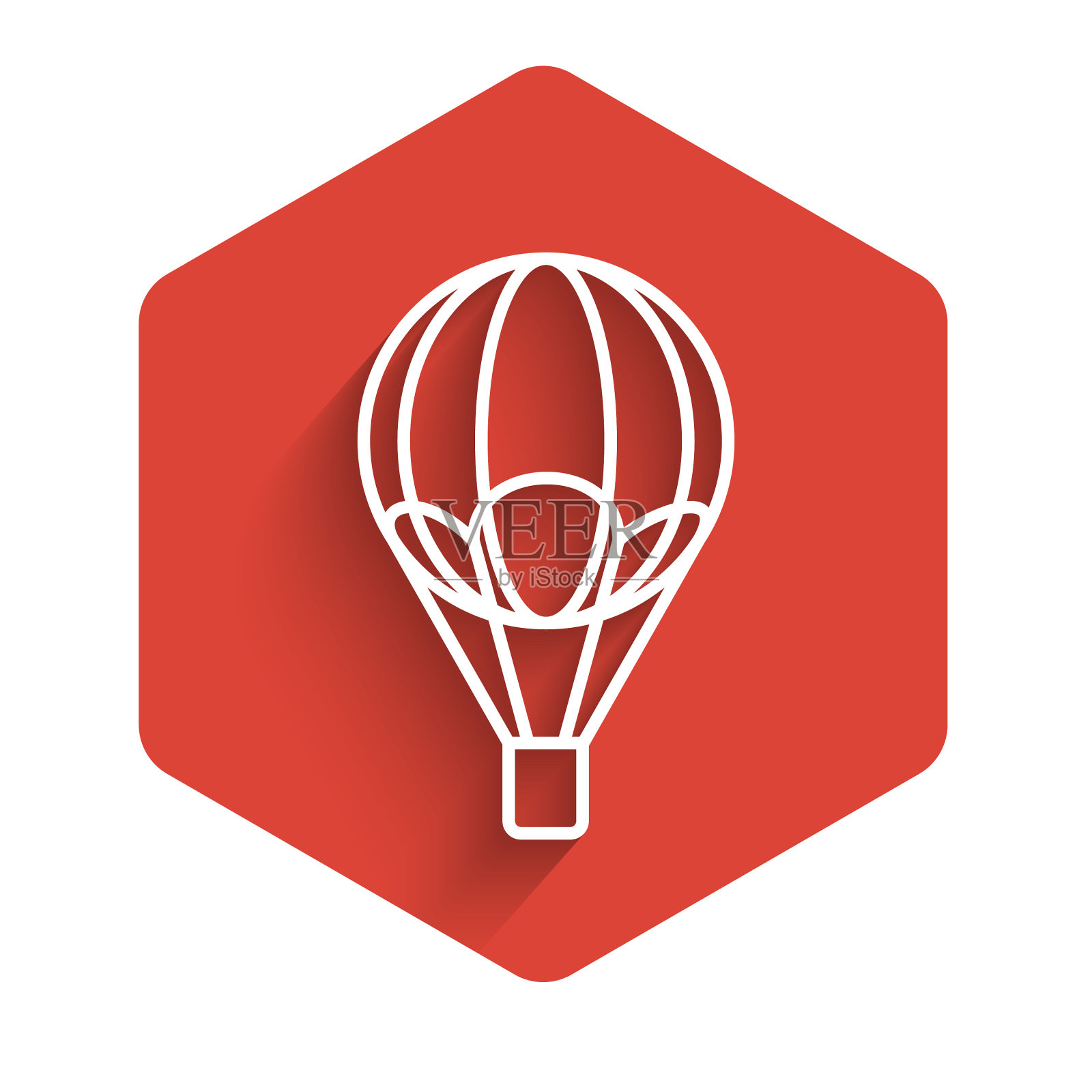 热气球图标用白色线隔开插画图片素材