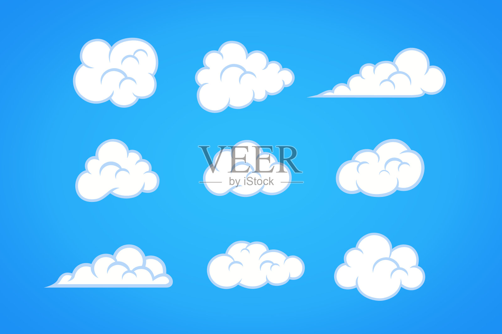 卡通云收集在蓝天云插画图片素材