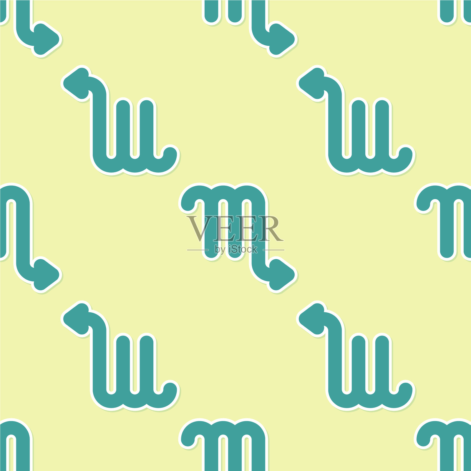 绿色天蝎座的星座图标孤立无缝插画图片素材