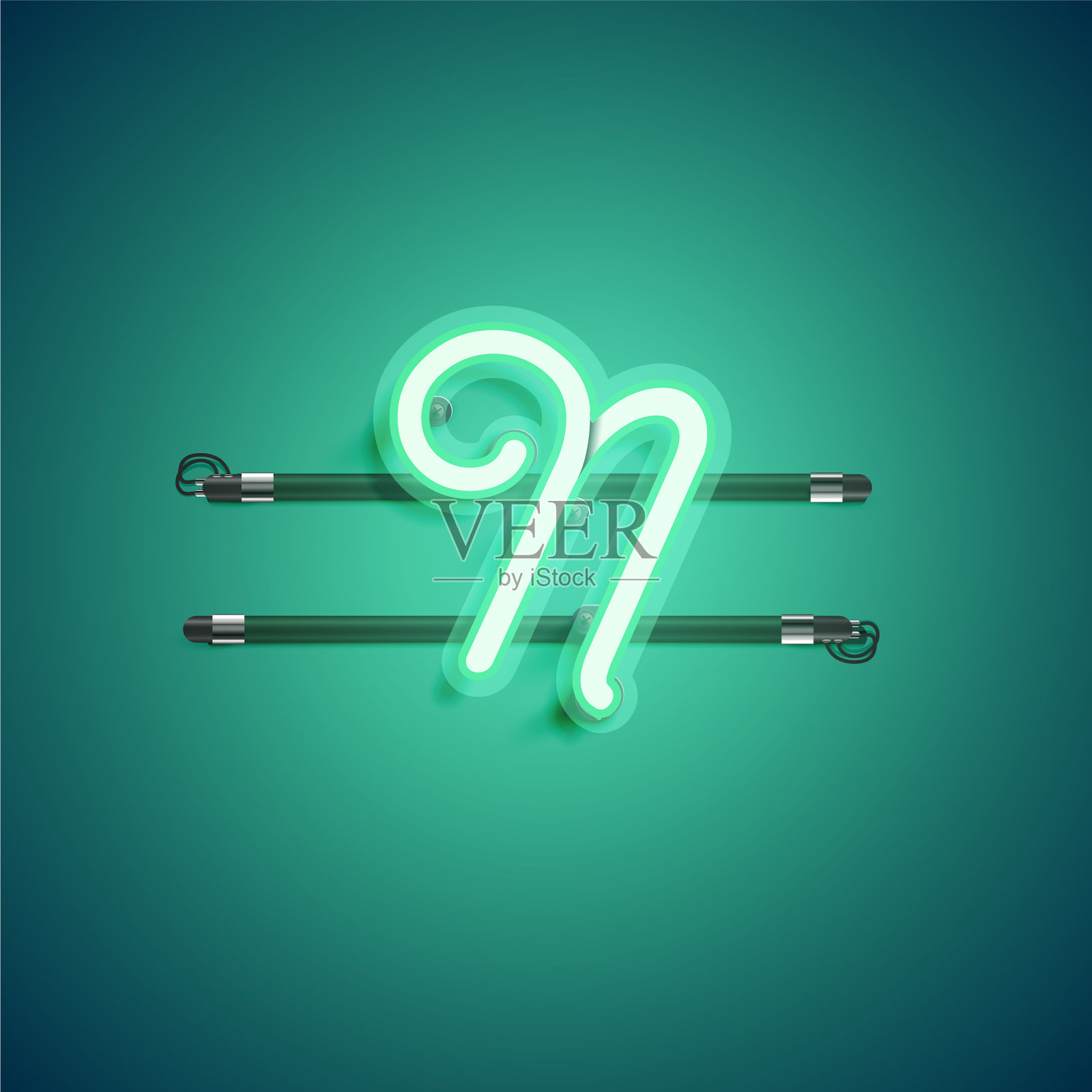 绿色霓虹灯字符插画图片素材