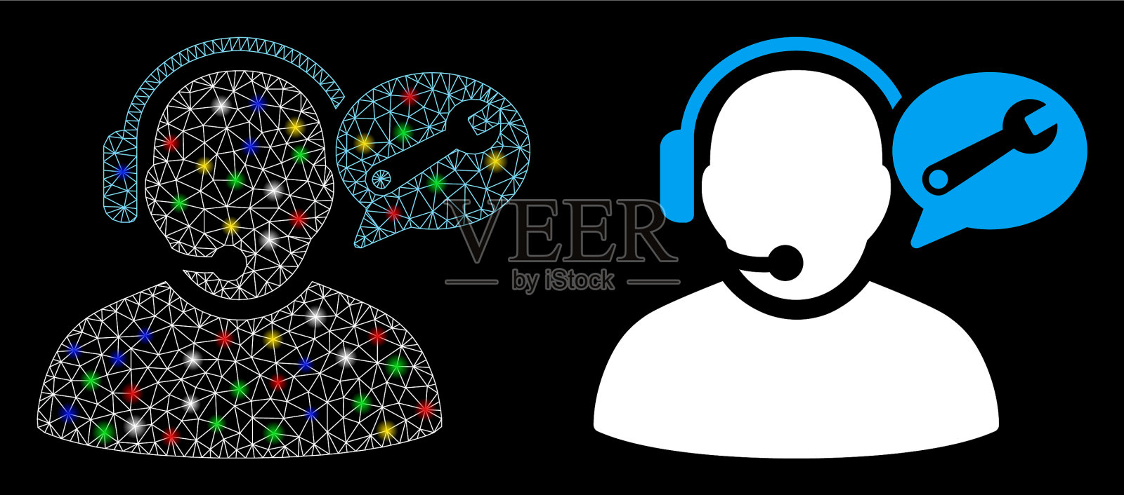 耀斑网运营商服务消息图标插画图片素材