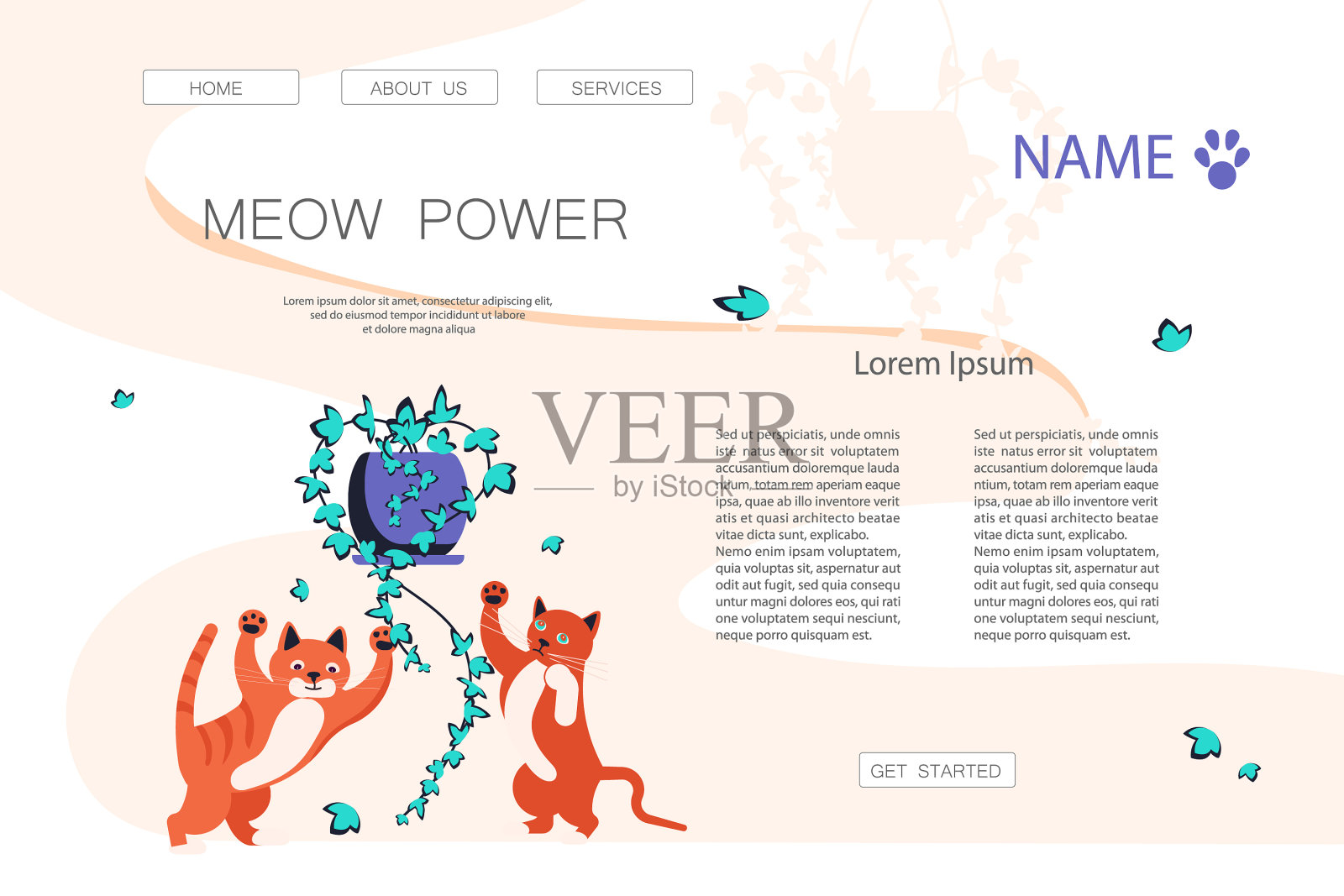 可爱好玩的小猫插画图片素材