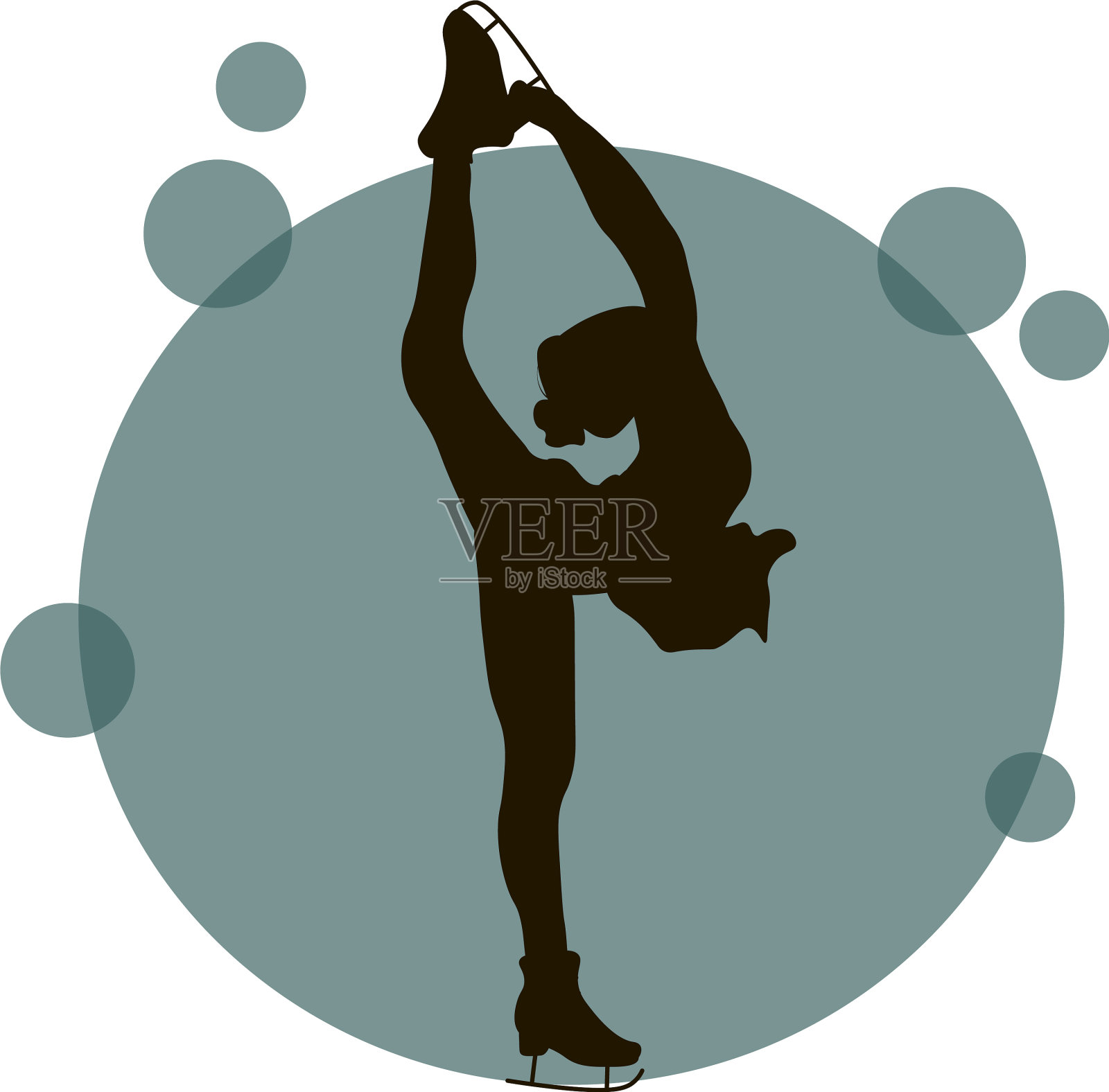 女孩角色运动员在rinkflat的数字设计元素图片