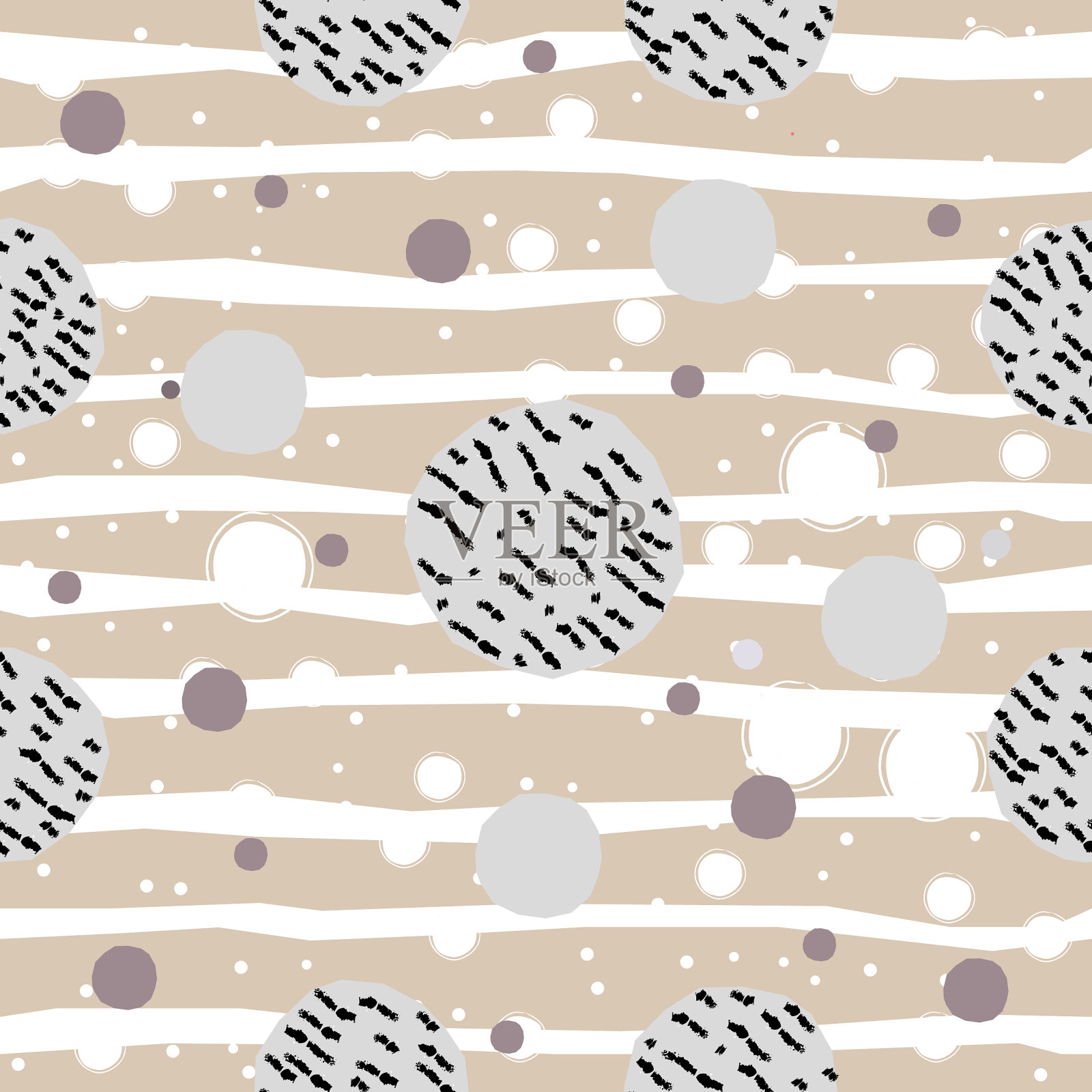 无缝图案与彩色球上插画图片素材