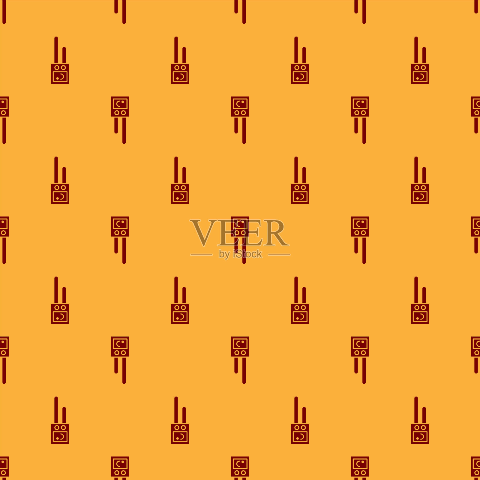 红色温湿度传感器图标隔离插画图片素材