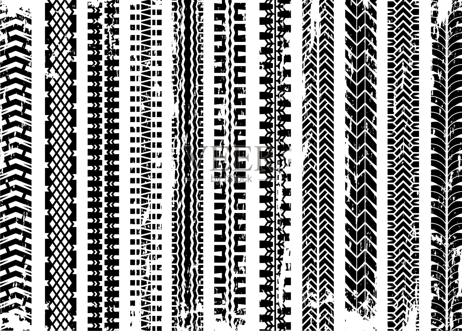 轮胎保护器车轮痕迹公路卡车轮胎插画图片素材