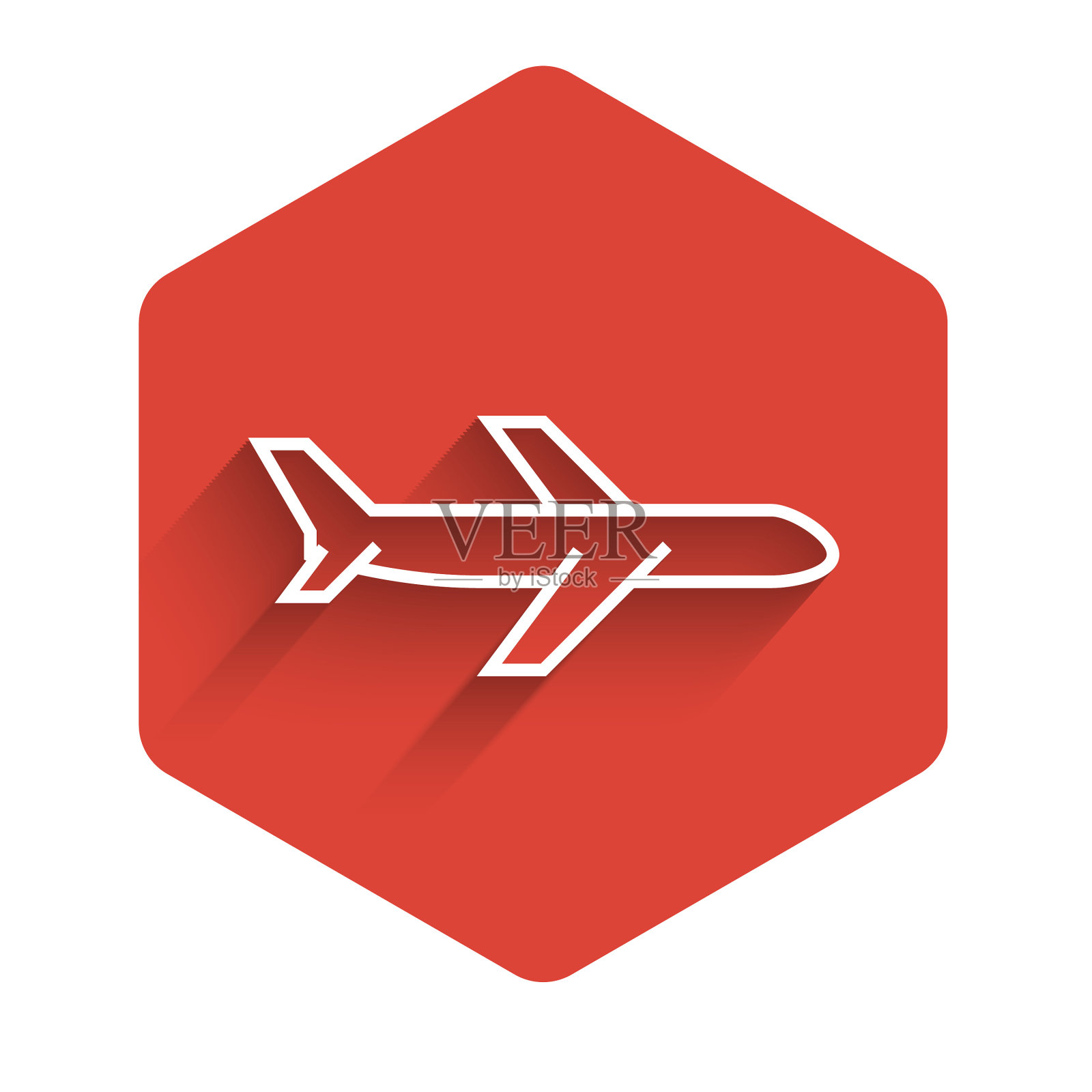 白色线平面图标孤立与长阴影插画图片素材