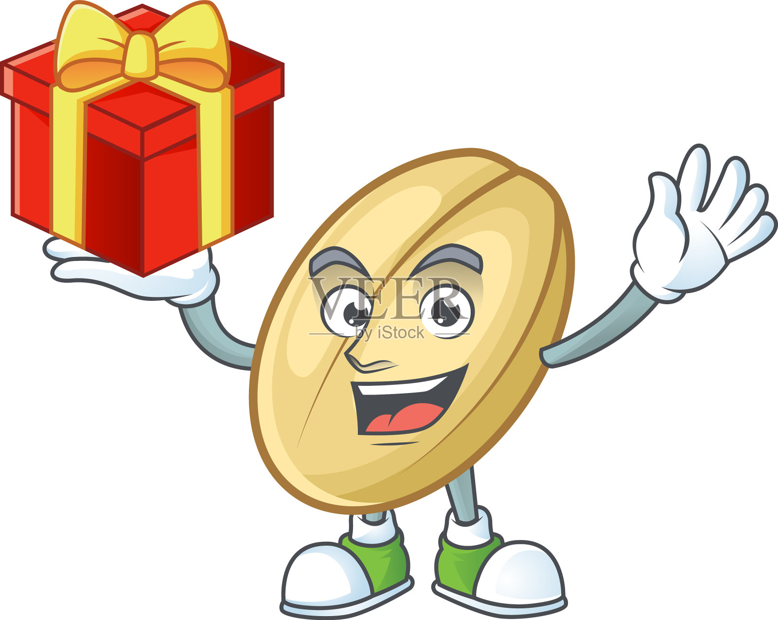 裂豆卡通人物一盒礼物设计元素图片