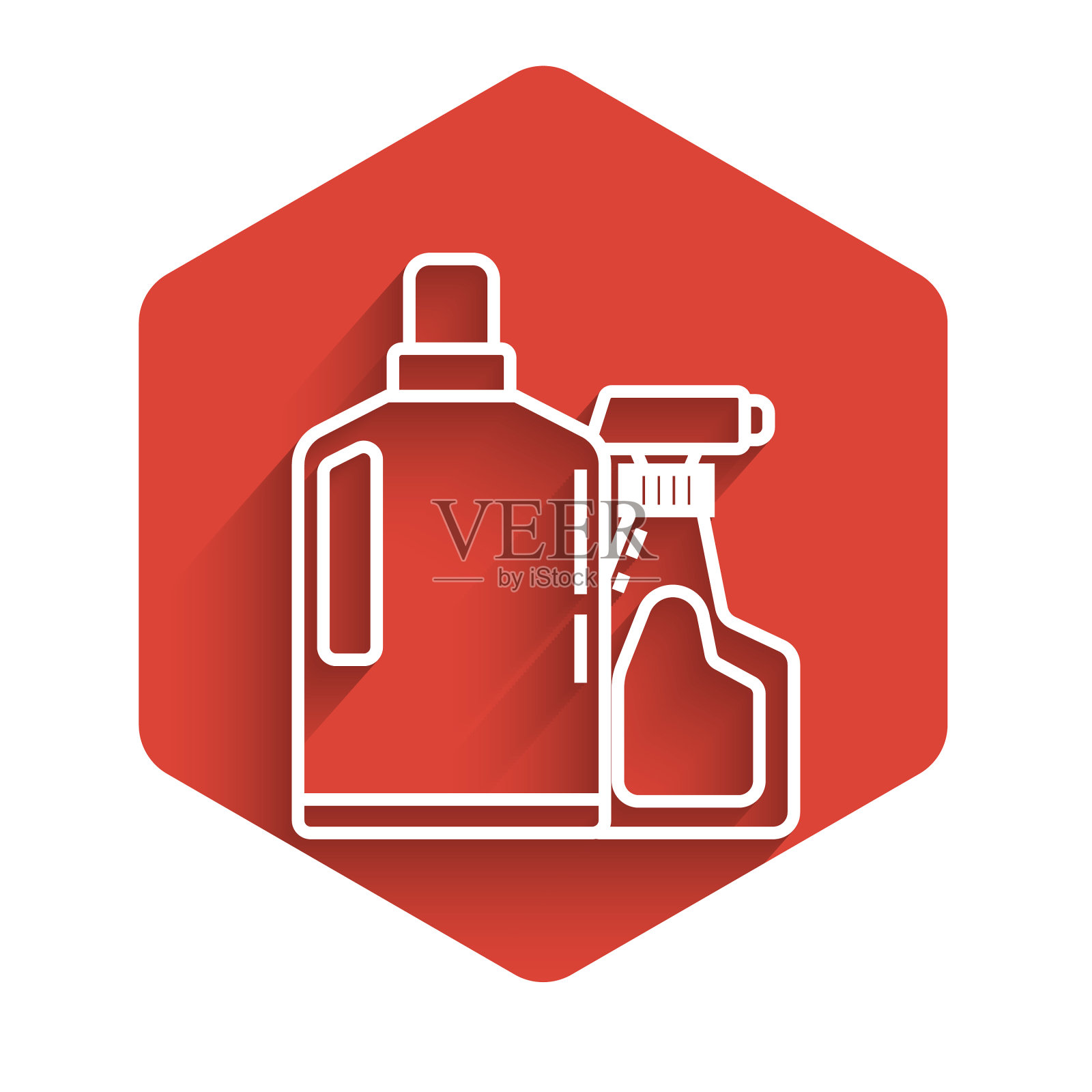 白色线塑料瓶液体洗衣插画图片素材