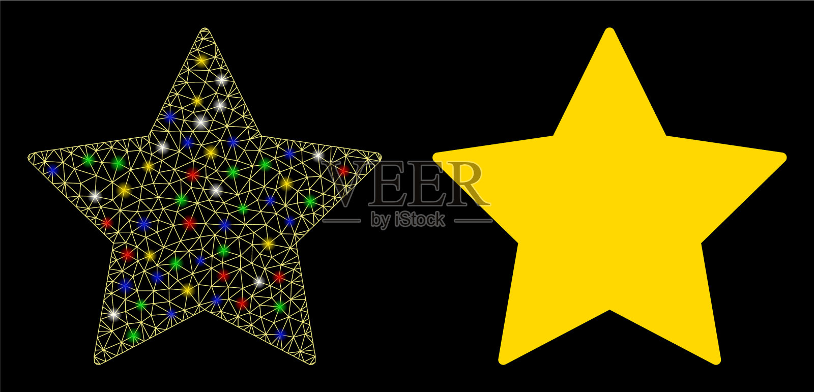 耀斑网格2d最喜欢的图标耀斑点插画图片素材