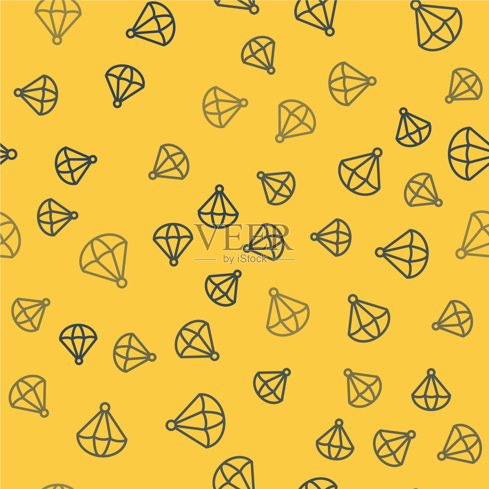 蓝线降落伞图标隔离无缝图案插画图片素材