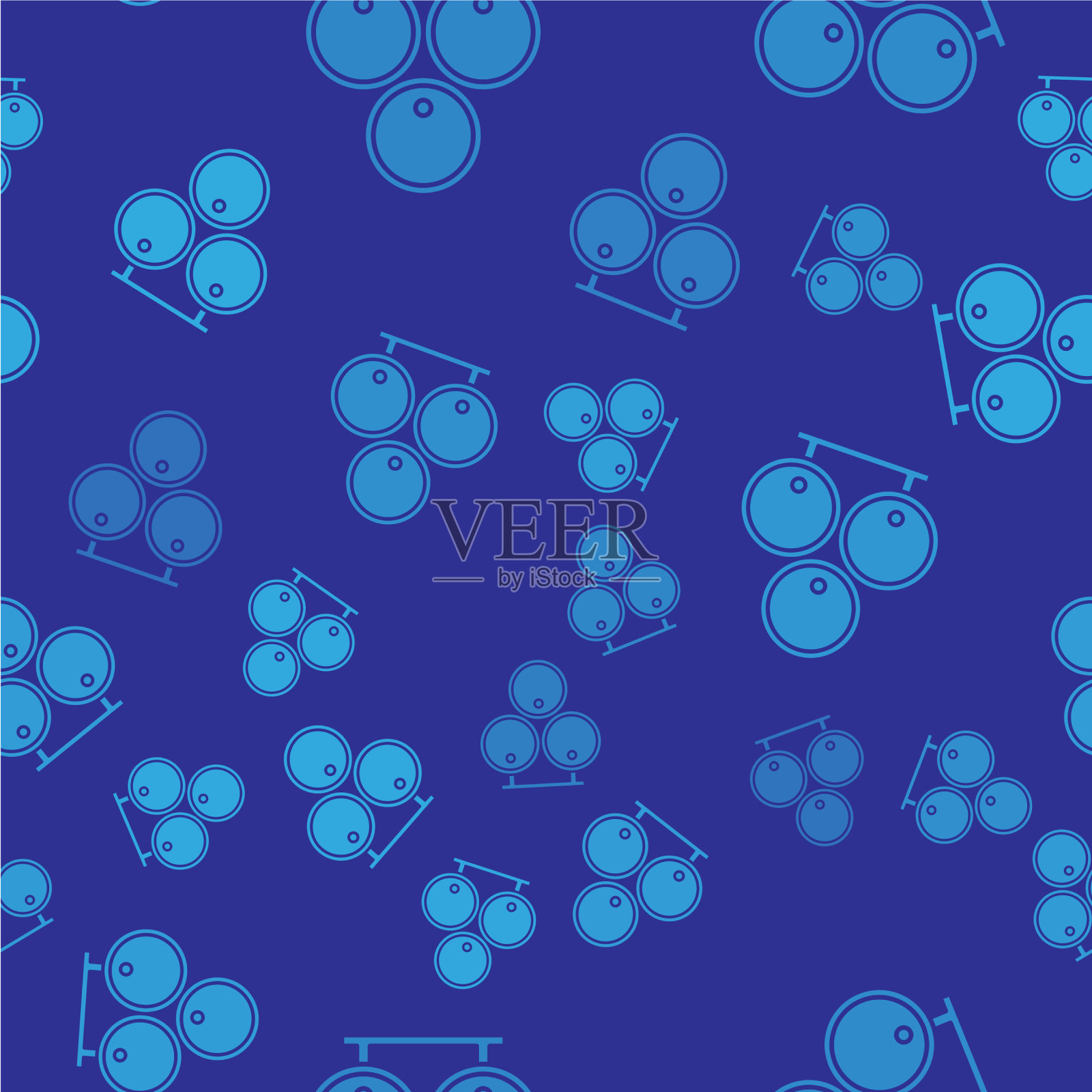 蓝色木桶图标隔离无缝图案插画图片素材