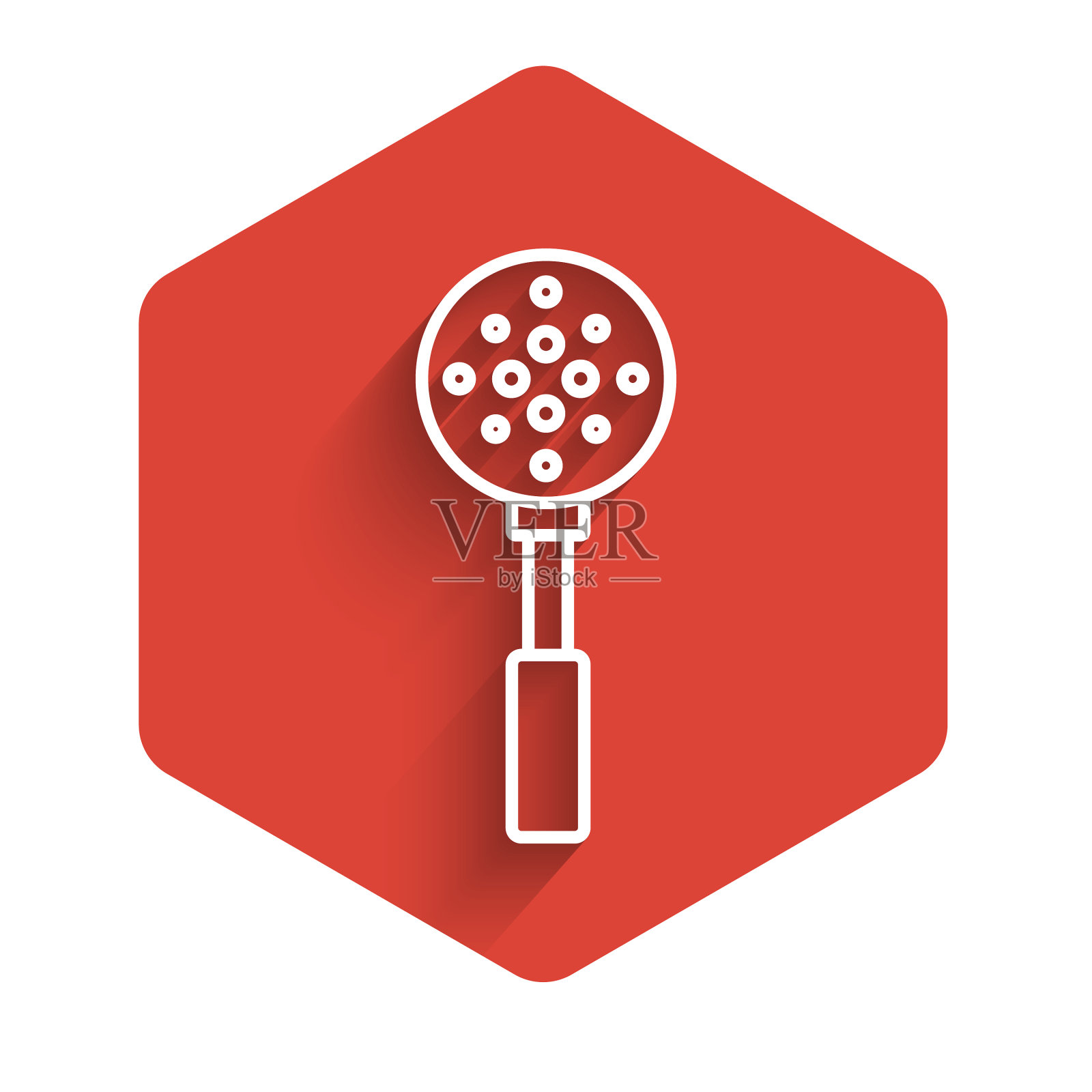 白线抹刀图标孤立有长阴影插画图片素材