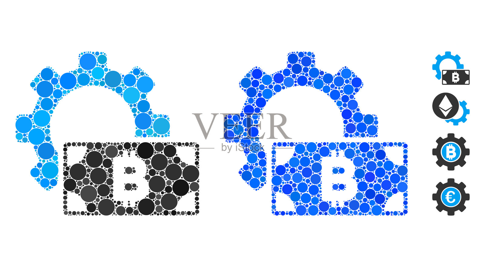 比特币现金期权齿轮马赛克图标球图标素材