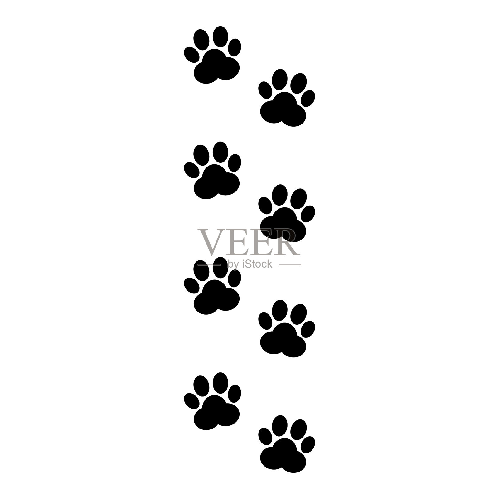 爪印孤立在白色背景上设计元素图片