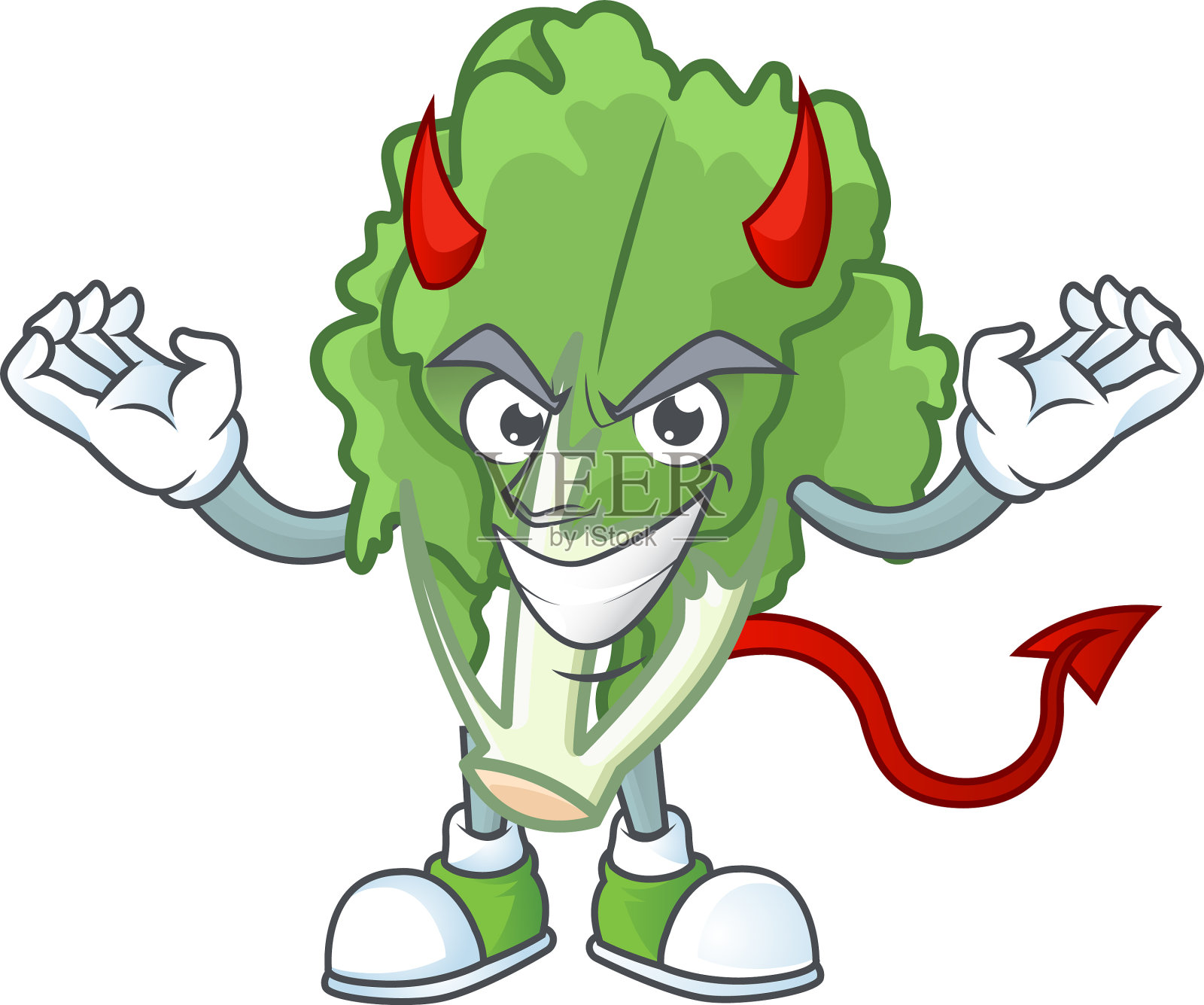 把菊苣画成魔鬼卡通吉祥物设计元素图片