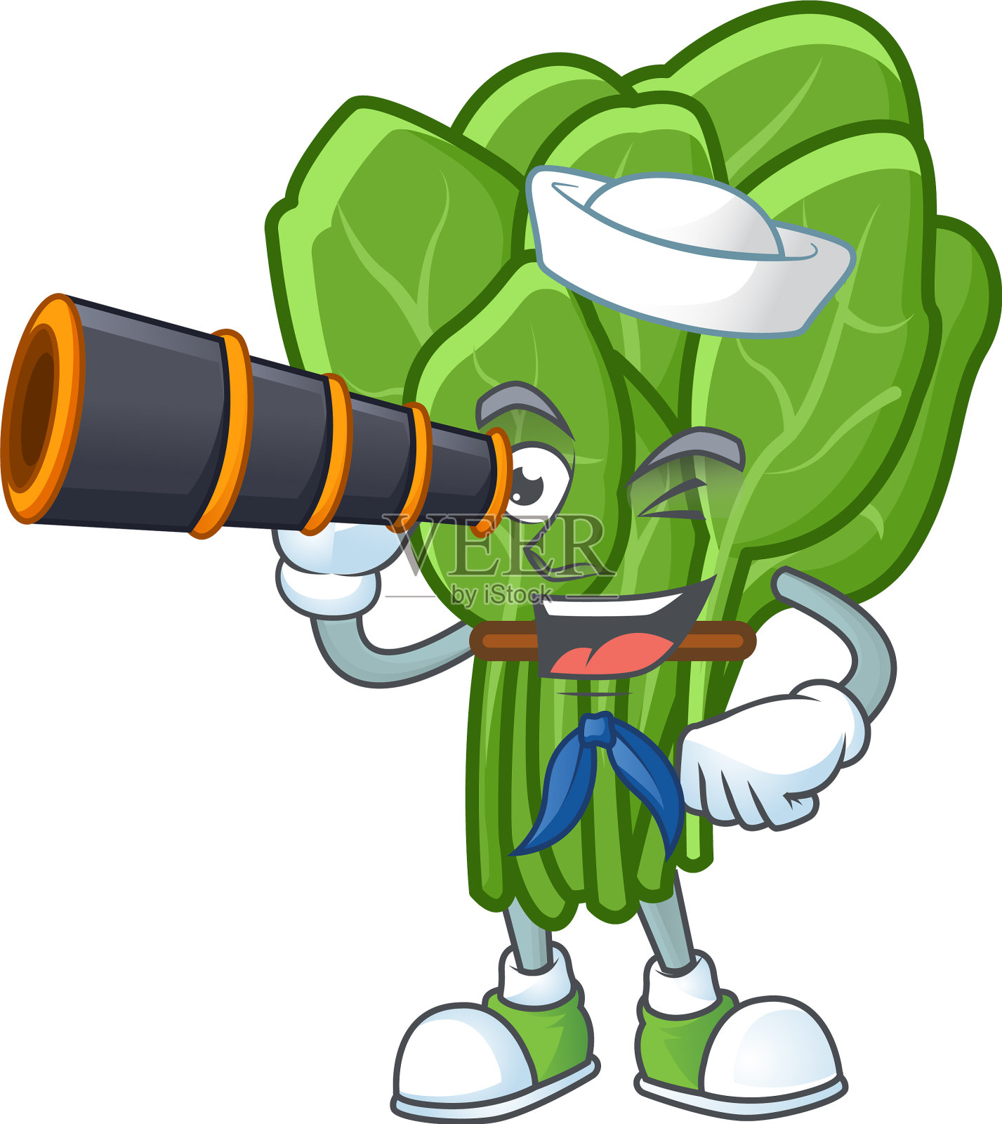 画着微笑快乐的水手菠菜设计元素图片