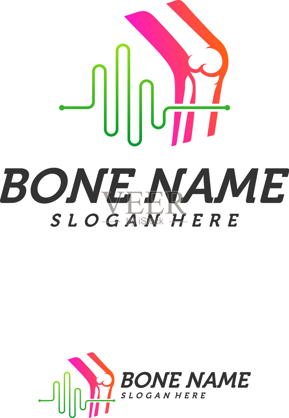 骨节脉搏标志设计灵感来自骨节插画图片素材