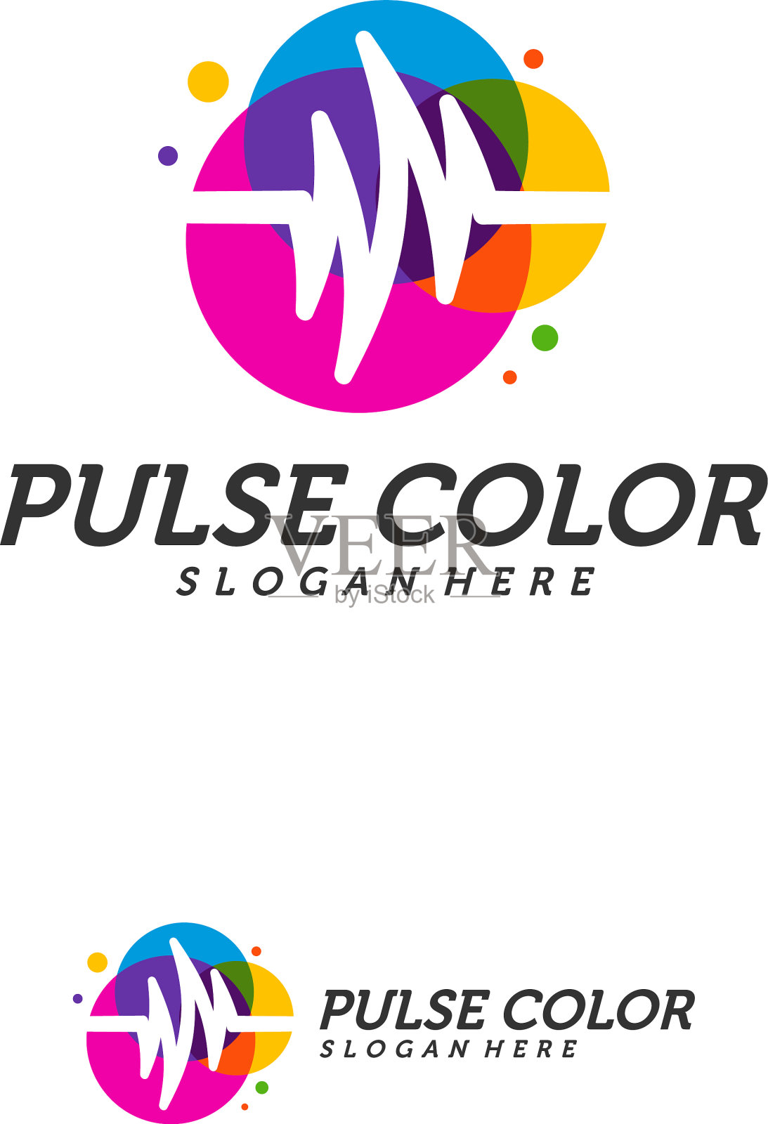 色彩脉搏标志极简色彩脉搏插画图片素材