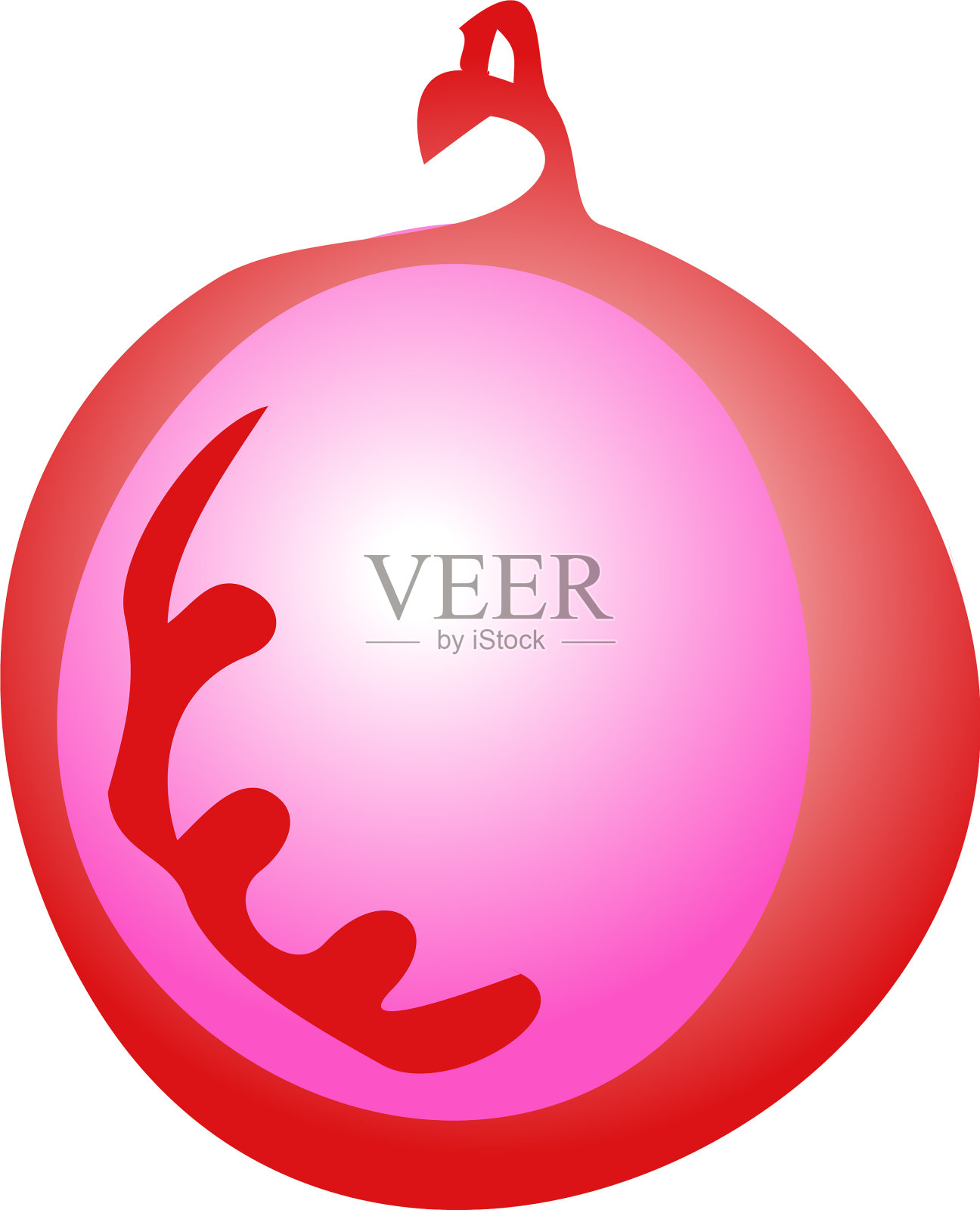 孤立手绘圣诞玩具球上插画图片素材