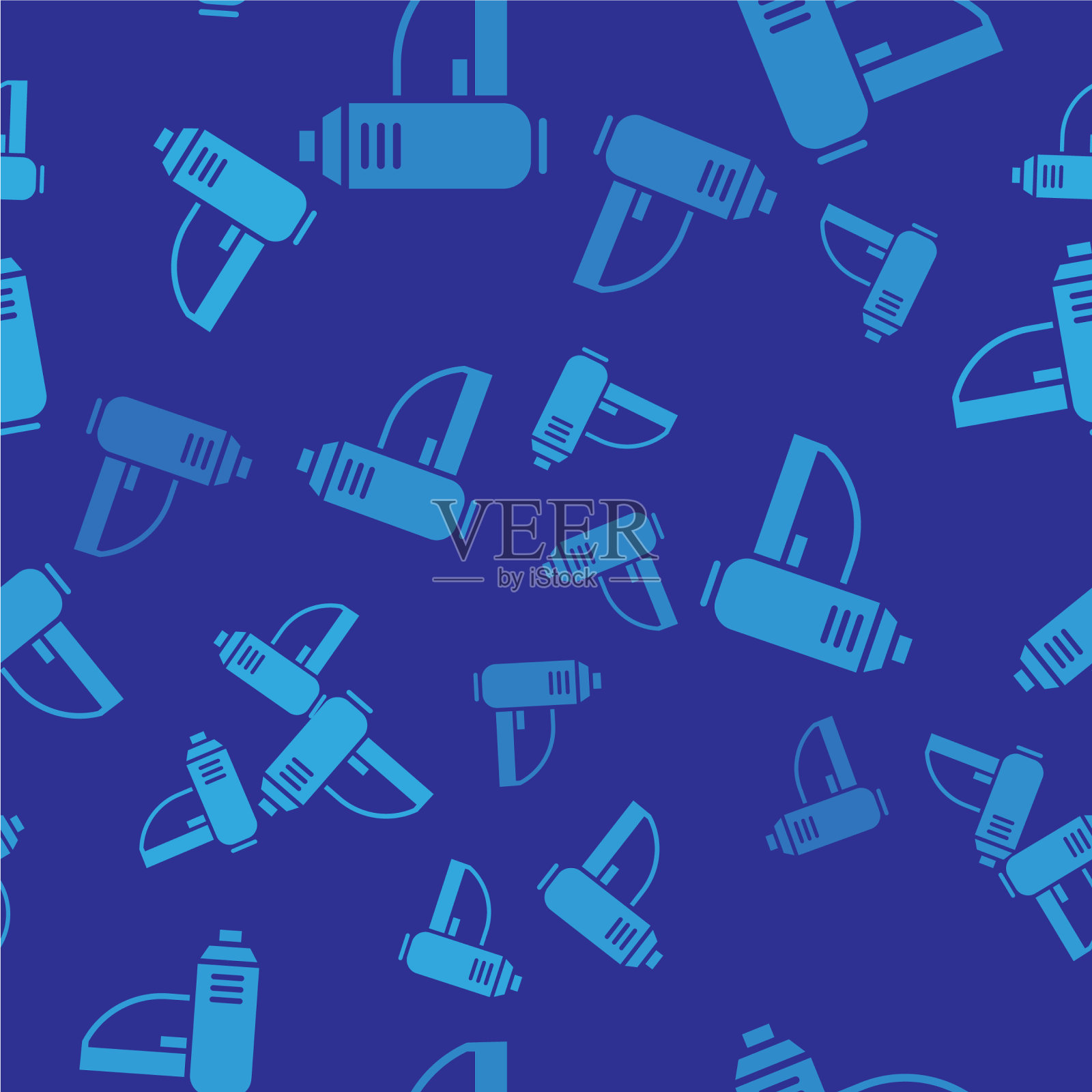 蓝色电气工业烘干机图标孤立插画图片素材