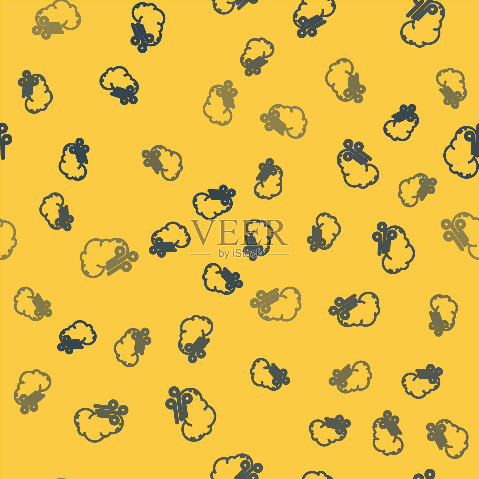 蓝线风天气图标隔离无缝插画图片素材