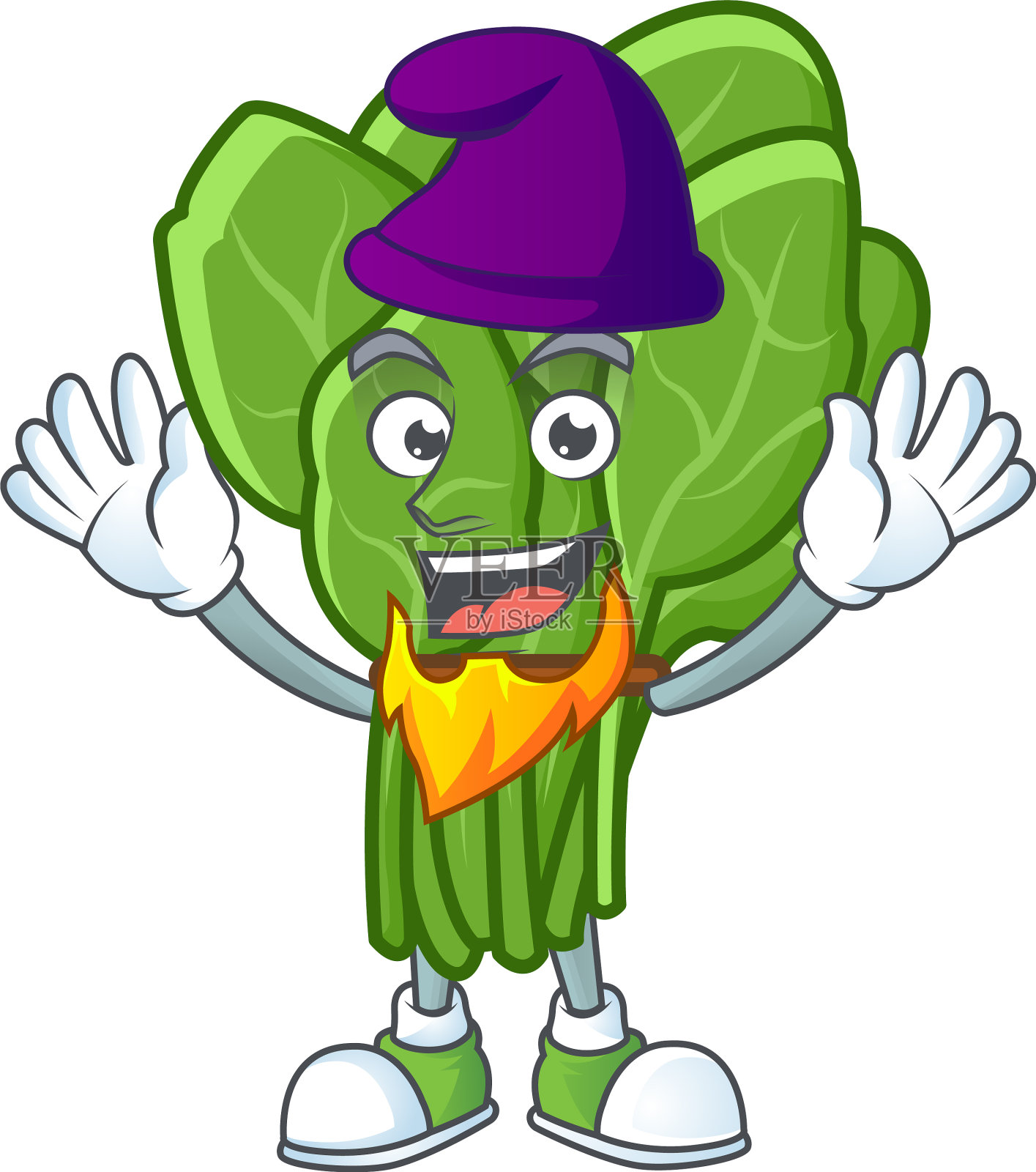 菠菜吉祥物卡通风格的小精灵设计元素图片