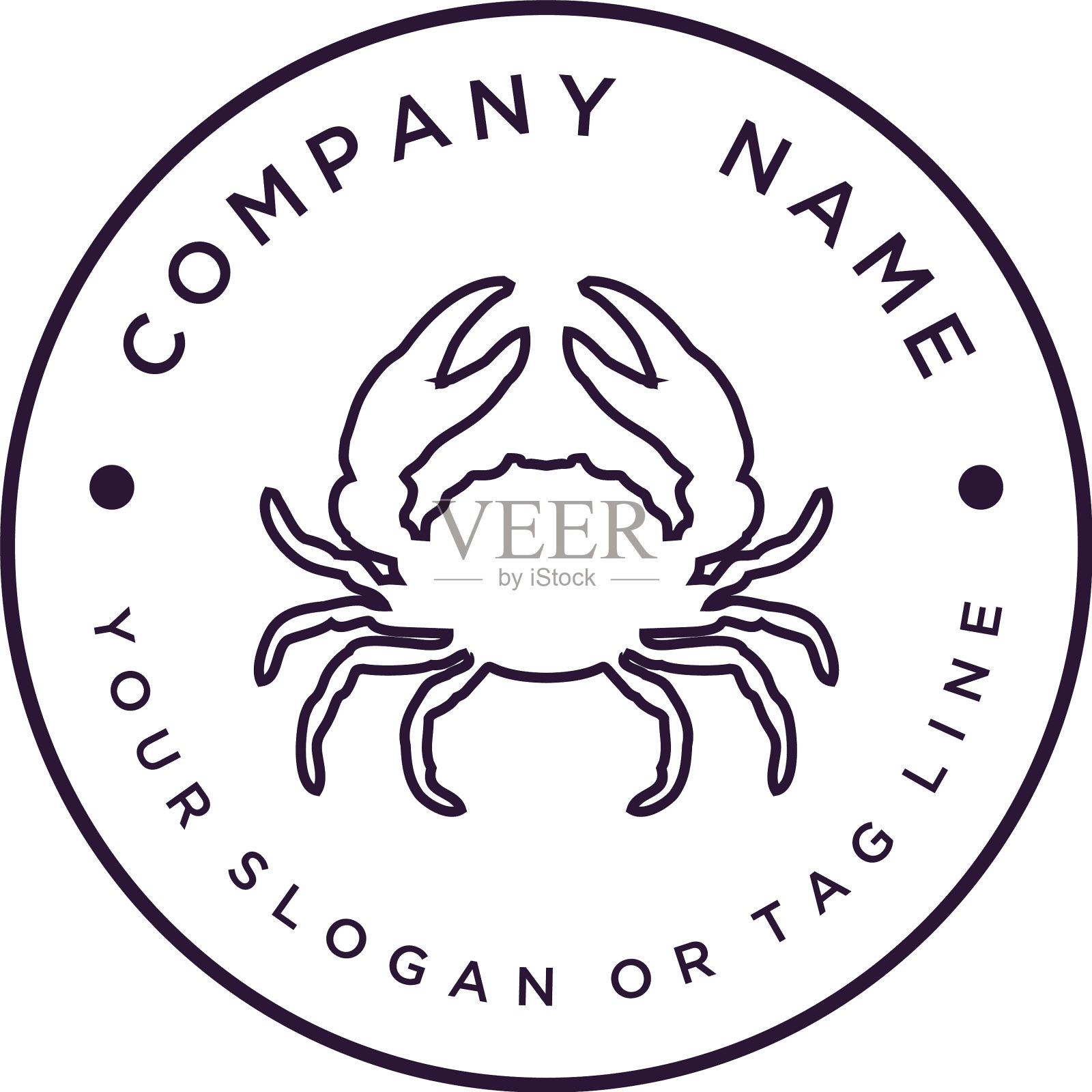 创意logo设计螃蟹模板插画图片素材