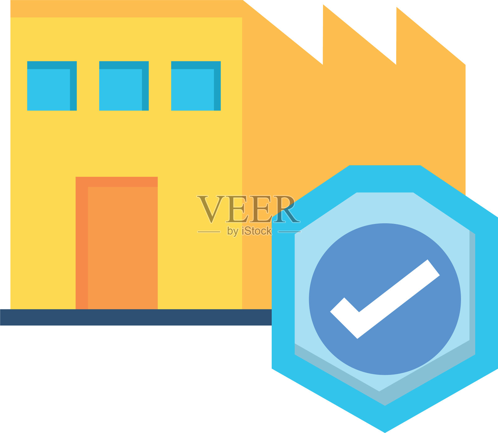 办公楼邮政服务标志插画图片素材