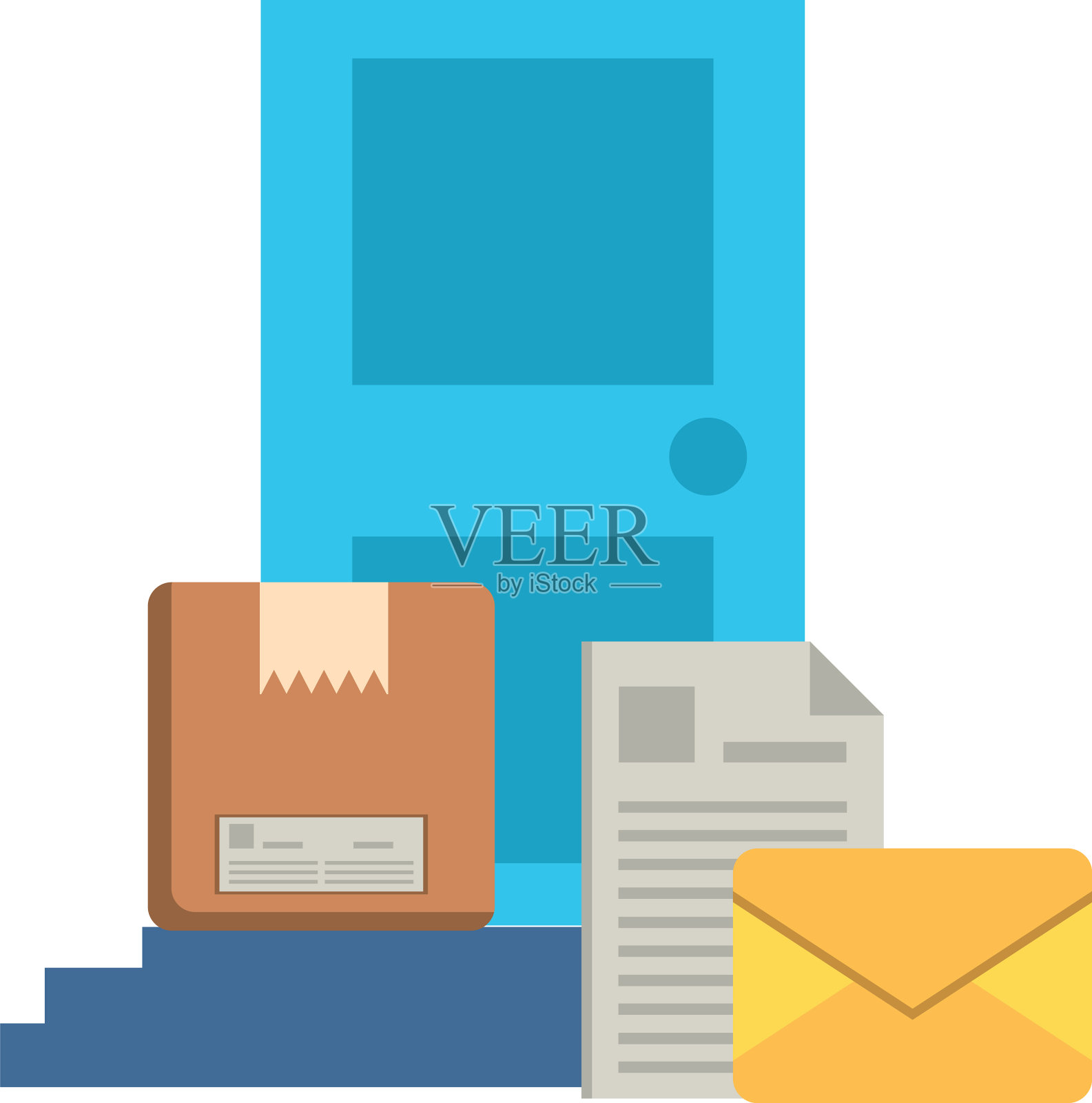 门用纸箱包装邮政服务图标素材