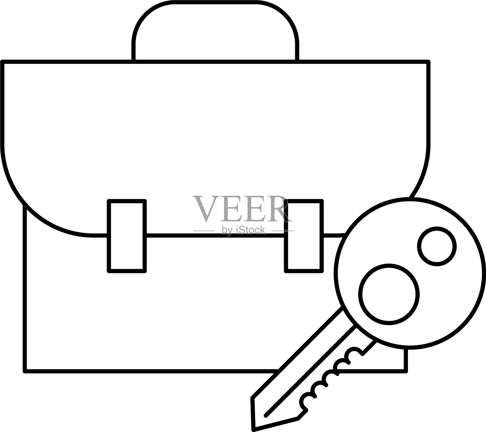 钥匙屋门与组合图标插画图片素材