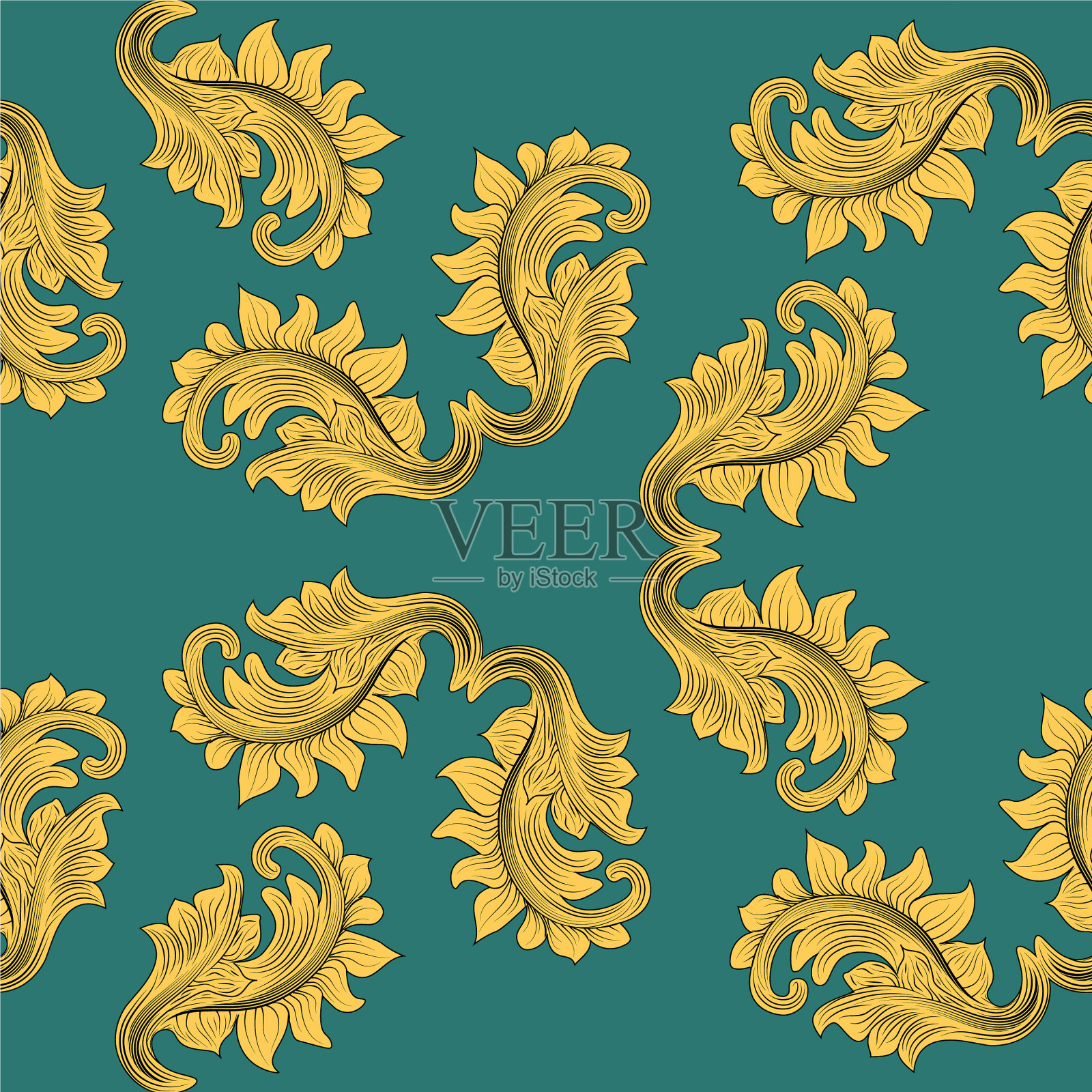 抽象维多利亚式图案的印刷设计插画图片素材