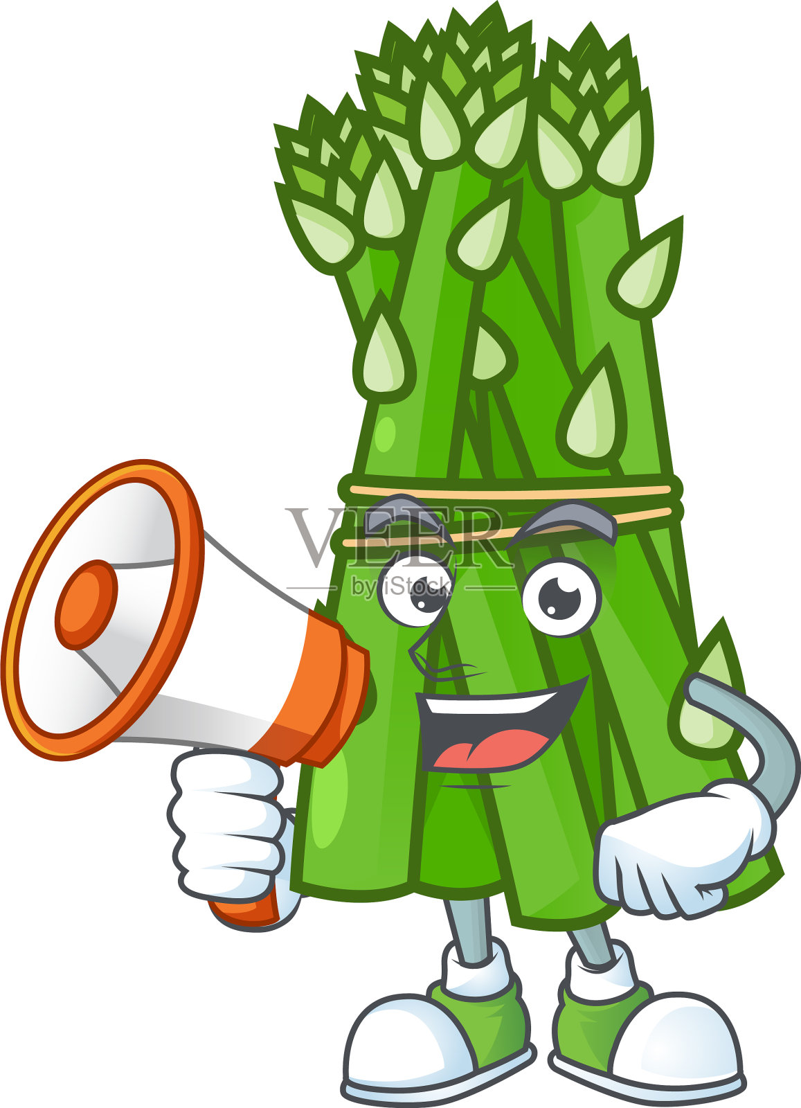 微笑的卡通人物芦笋设计元素图片