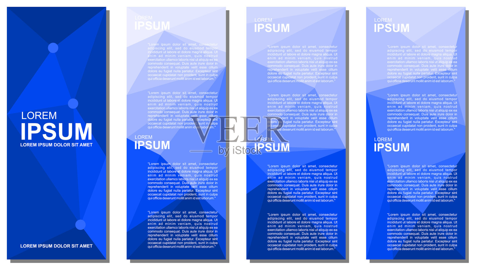 蓝色三角形背景4层小册子插画图片素材