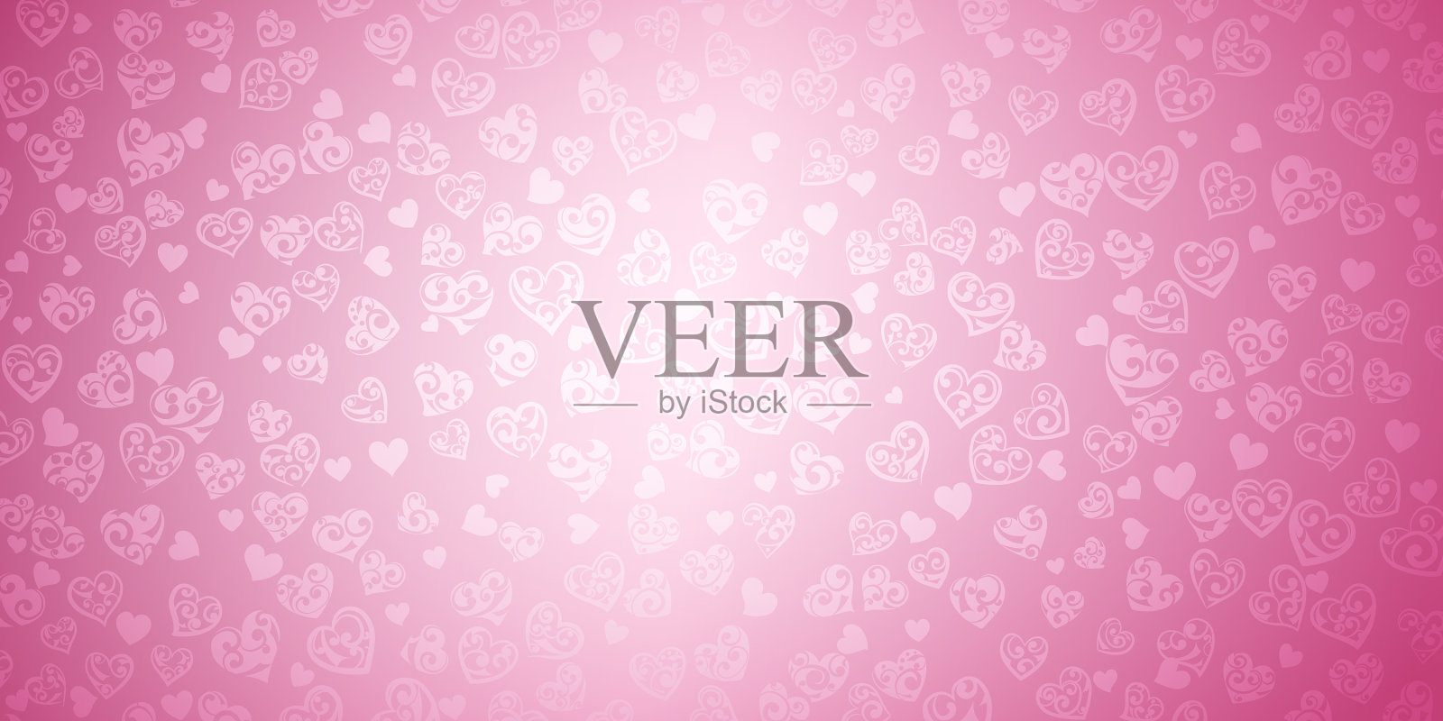 背景有大的和小的心脏插画图片素材