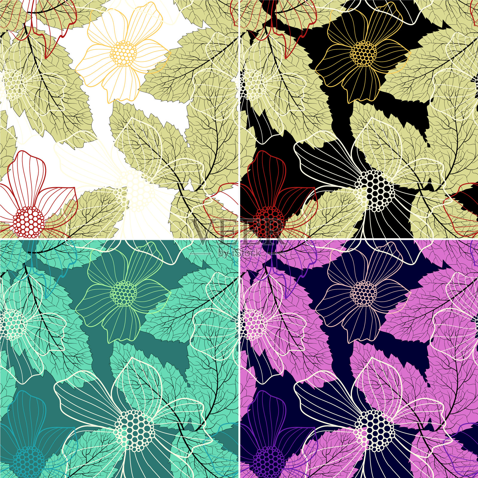 花印花材料设计装饰花插画图片素材