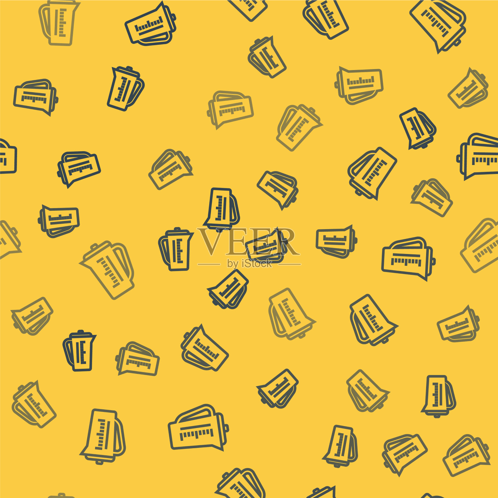 蓝线量杯用于测量干燥和液体插画图片素材