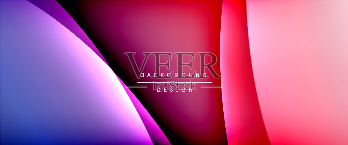 波浪液体风格的线条与阴影和灯光插画图片素材